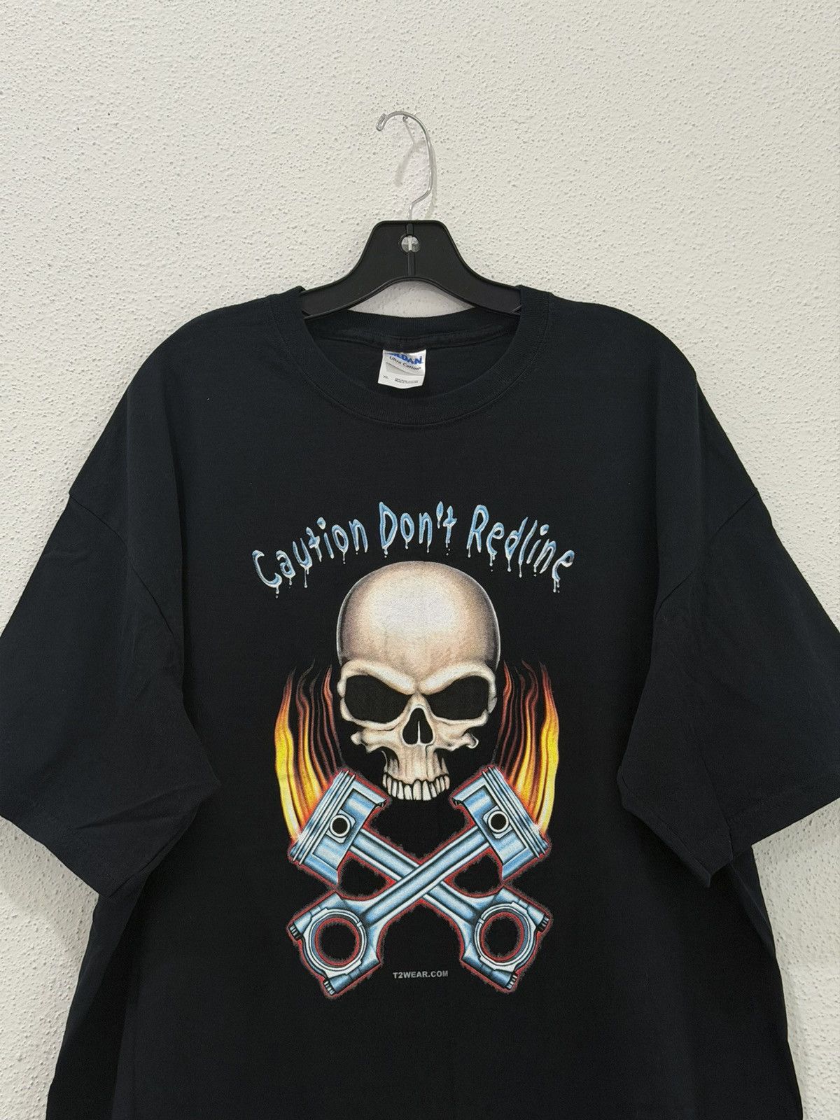 Harley Davidson Vtg Y2K Ghost Rider “Caution Don't Redline” Skull Piston XL Size US XL / EU 56 / 4 - 2 Thumbnail