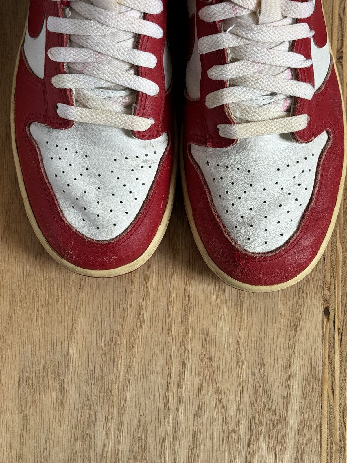 Nike × Vintage Nike Dunk Low Original 1985 White/Red True Vintage Size US 8 / EU 41 - 3 Thumbnail