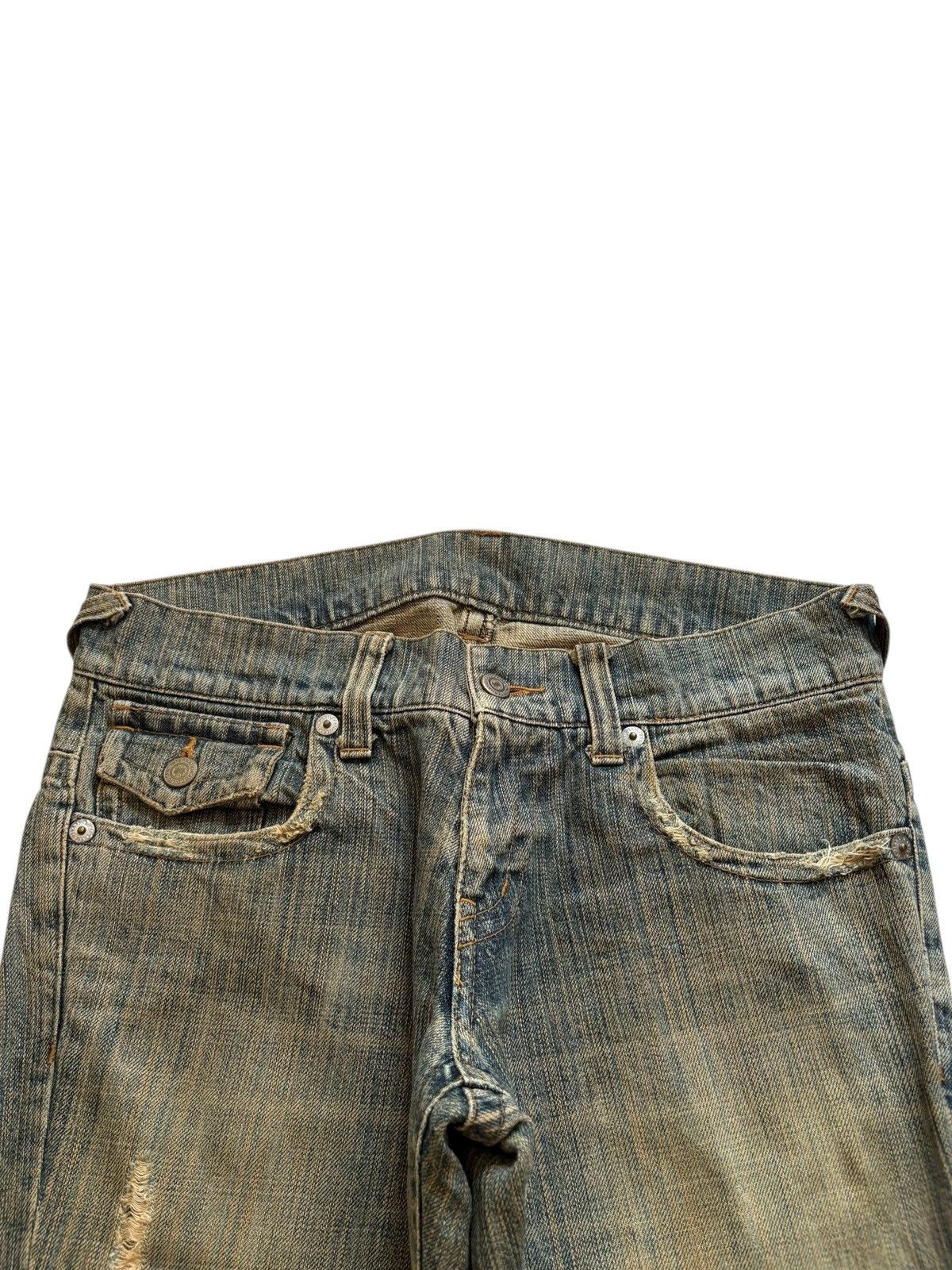 If Six Was Nine × Japanese Brand × Tornado Mart Vintage Tornado Mart Rusty Mud Wash Distress Rip Flare Jeans Size US 32 / EU 48 - 4 Thumbnail