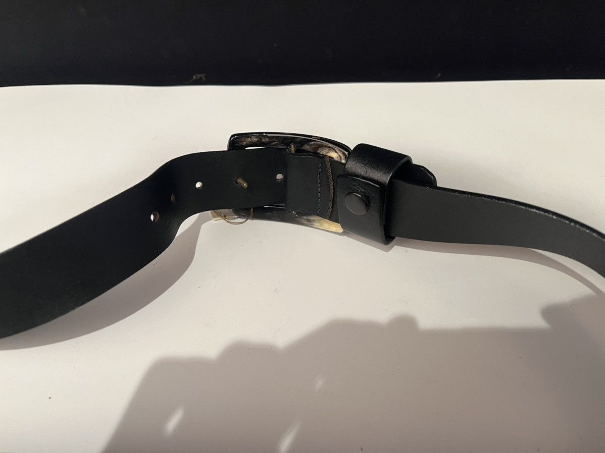 Vintage De Renaudin Small Horn Square Buckle Black Belt Size ONE SIZE - 4 Thumbnail