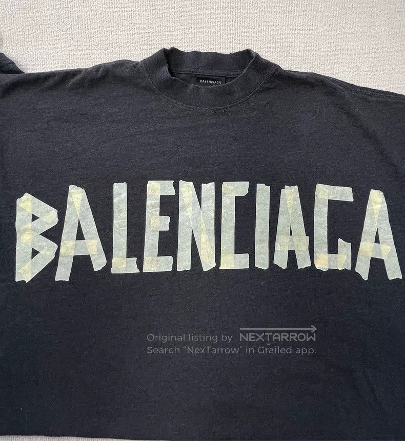 Balenciaga Balenciaga Tape Logo Embroidered Plain Knit Round Neck Loo Size US S / EU 44-46 / 1 - 3 Thumbnail