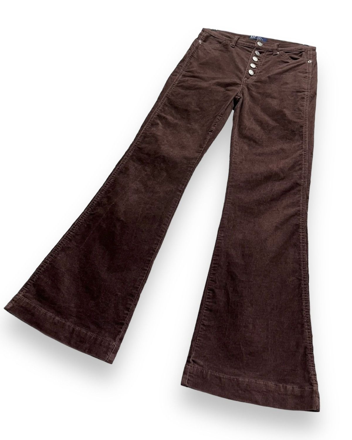 Gap FYE BUTTON FLY🔥GAP Classic Stretch Corduroy High Rise Flare Size US 28 / EU 44 - 3 Thumbnail