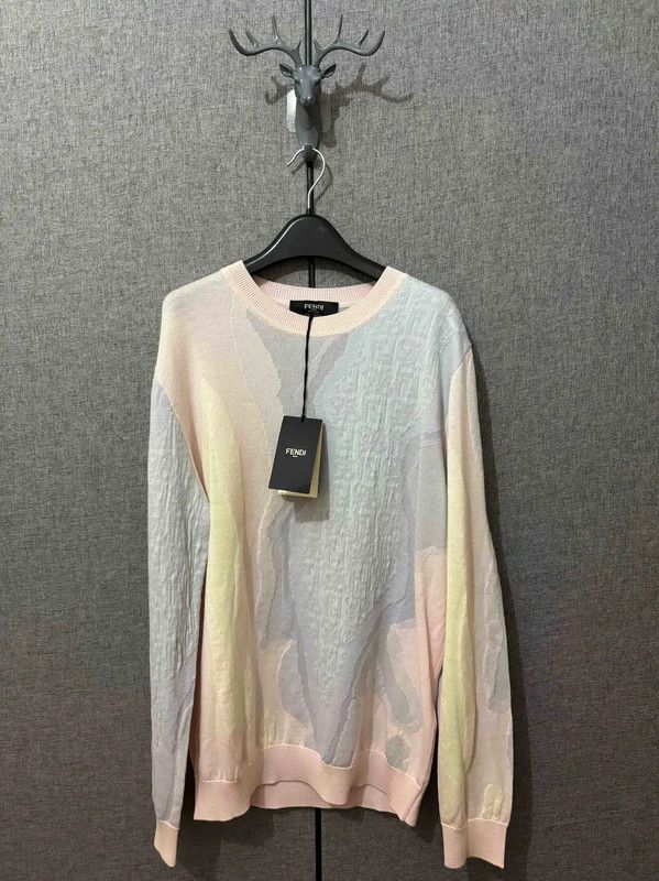 Fendi Fendi Color Block Logo Knit Sweater for Men 0089 Size US XL / EU 56 / 4 - 1 Thumbnail
