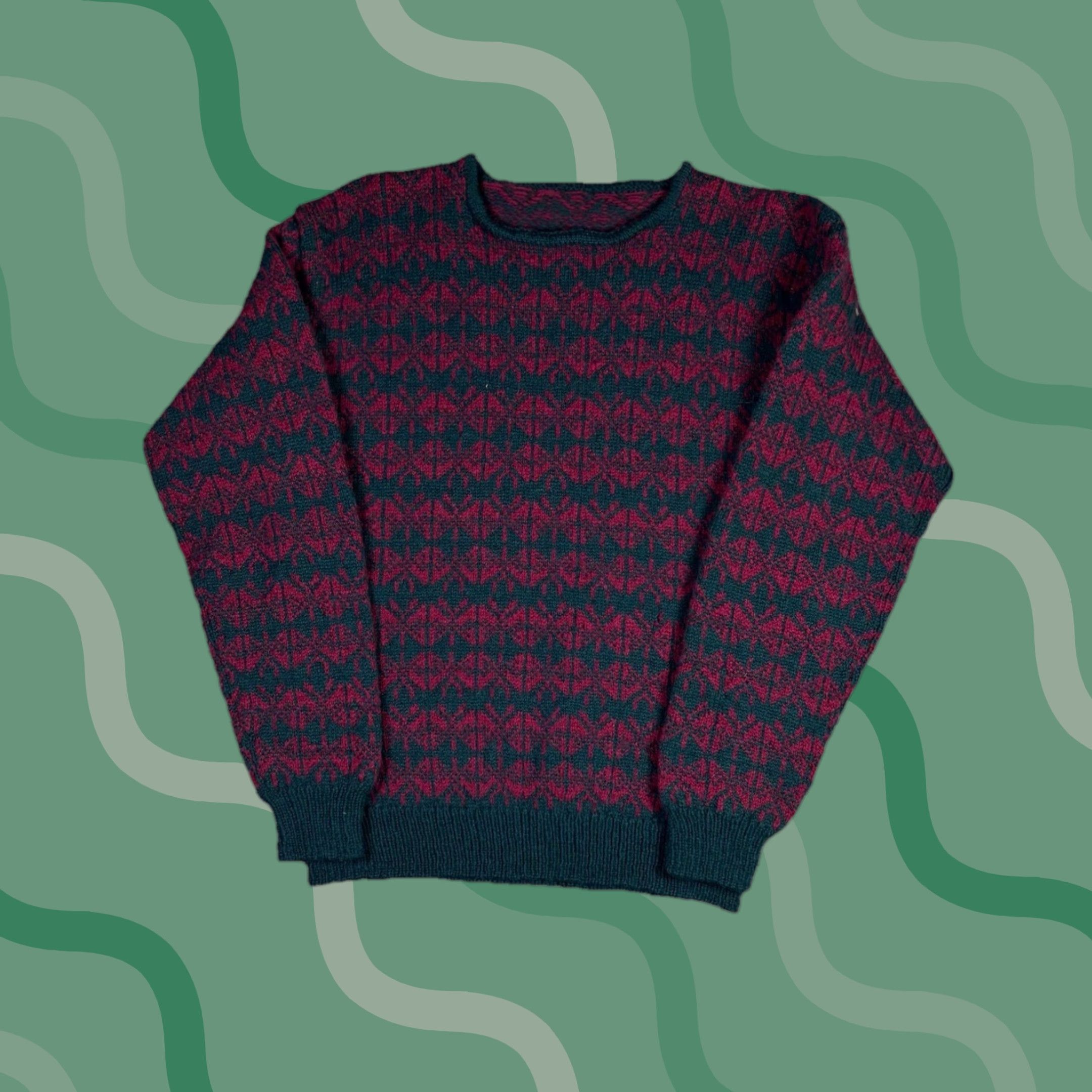 Vintage VINTAGE Women’s Sweater Knit Striped Pattern Red 1990s Adult Small Pullover Size S / US 4 / IT 40 - 1 Thumbnail