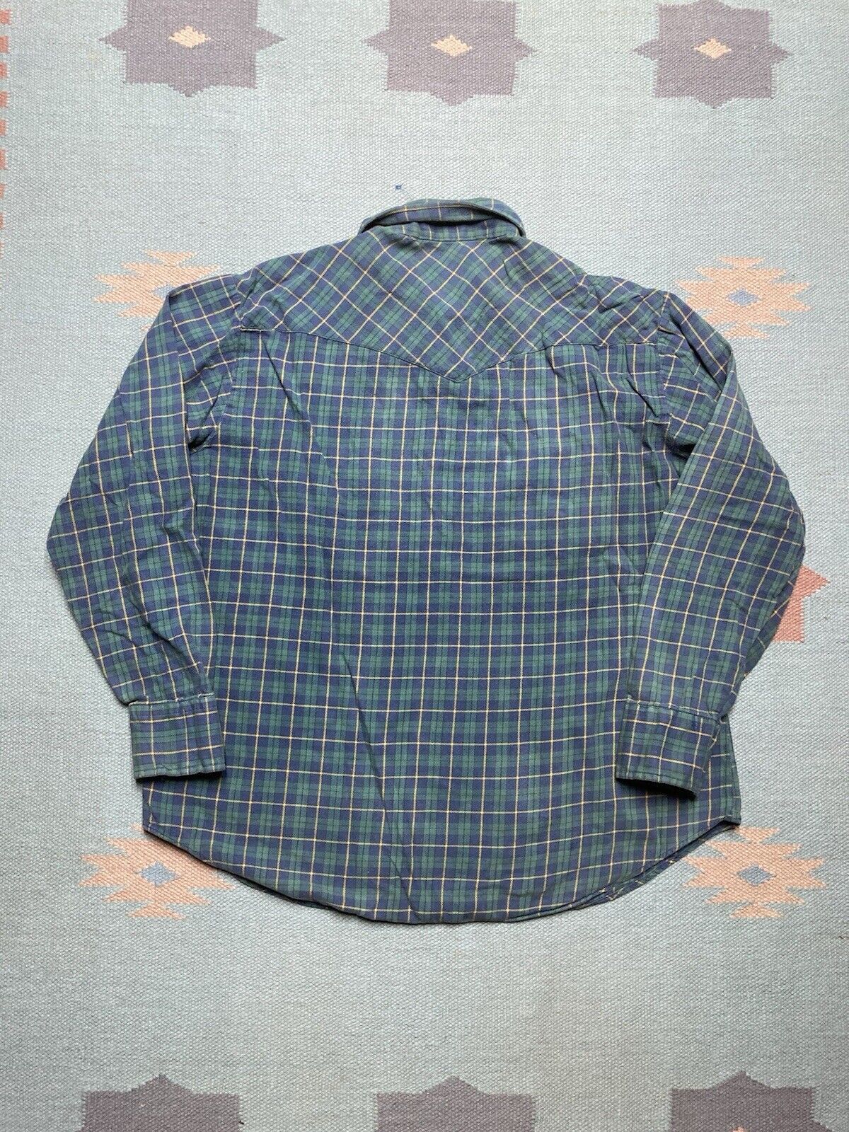 Vintage VTG 70s Pearl snap flannel shirt western cowboy plaid large Size US L / EU 52-54 / 3 - 6 Thumbnail