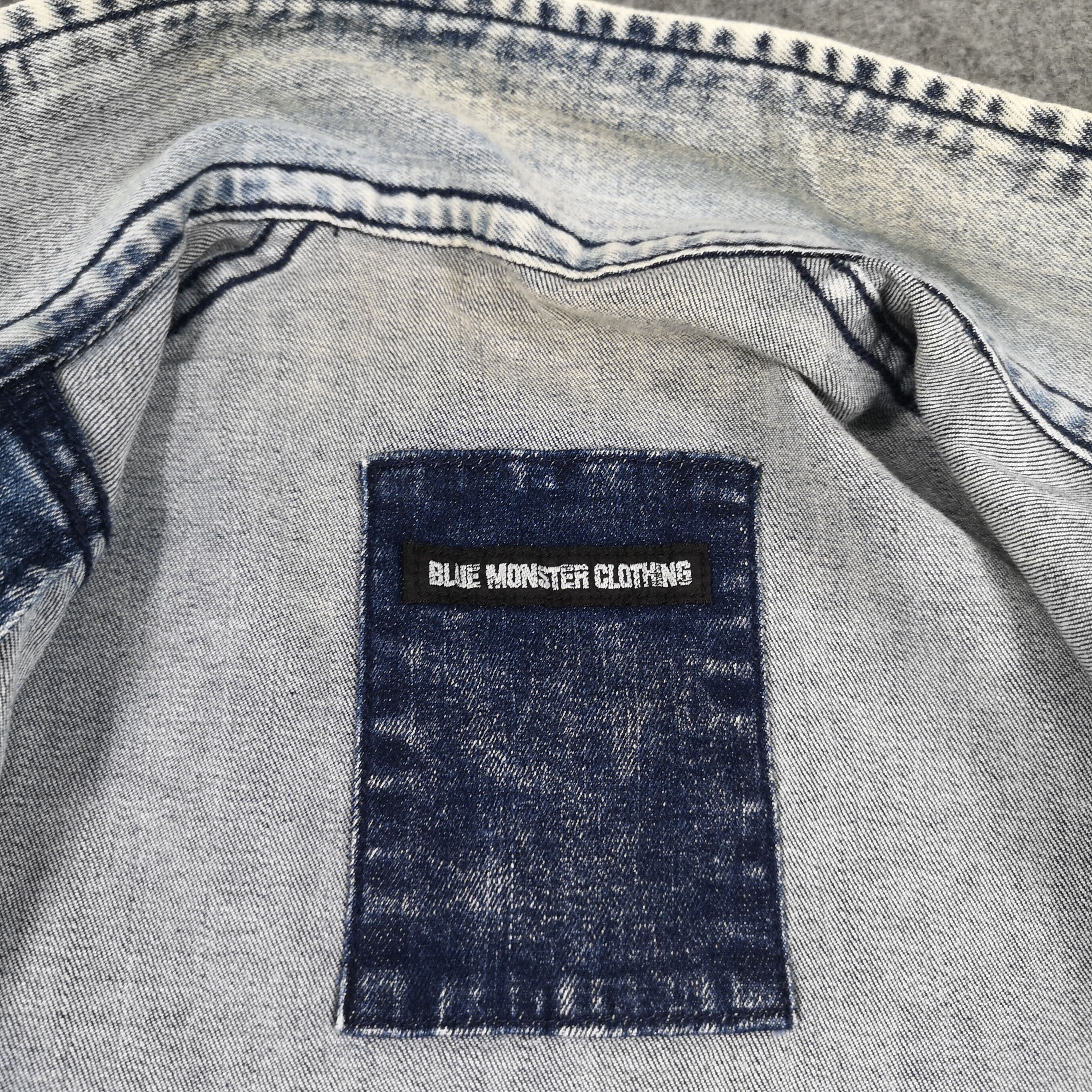 Japanese Brand Japanese Brand Blue Monster Faded Blue Denim Trucker Jacket Size US M / EU 48-50 / 2 - 6 Thumbnail