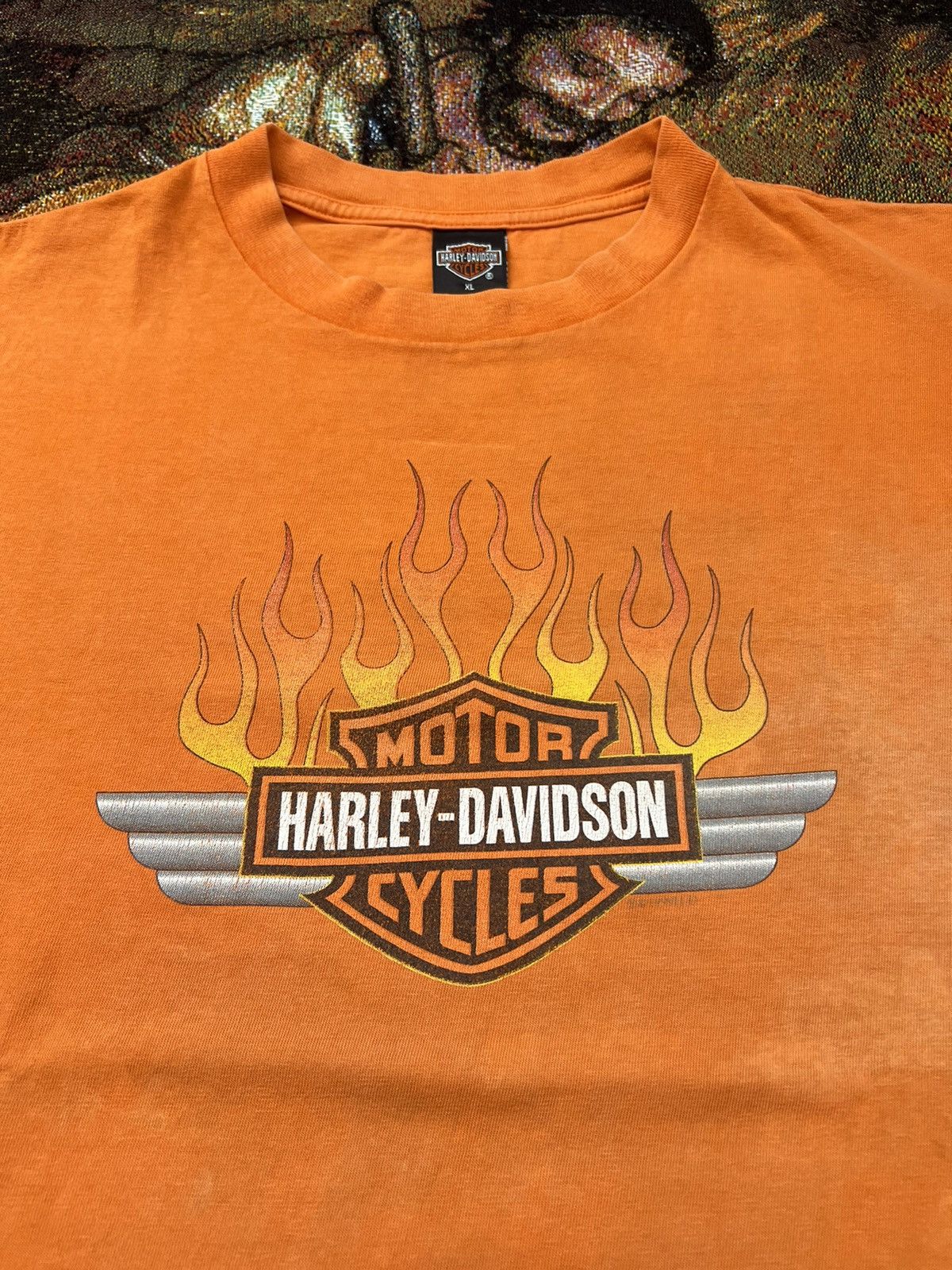Harley Davidson Vintage Harley Flame Tee Size US XL / EU 56 / 4 - 1 Thumbnail