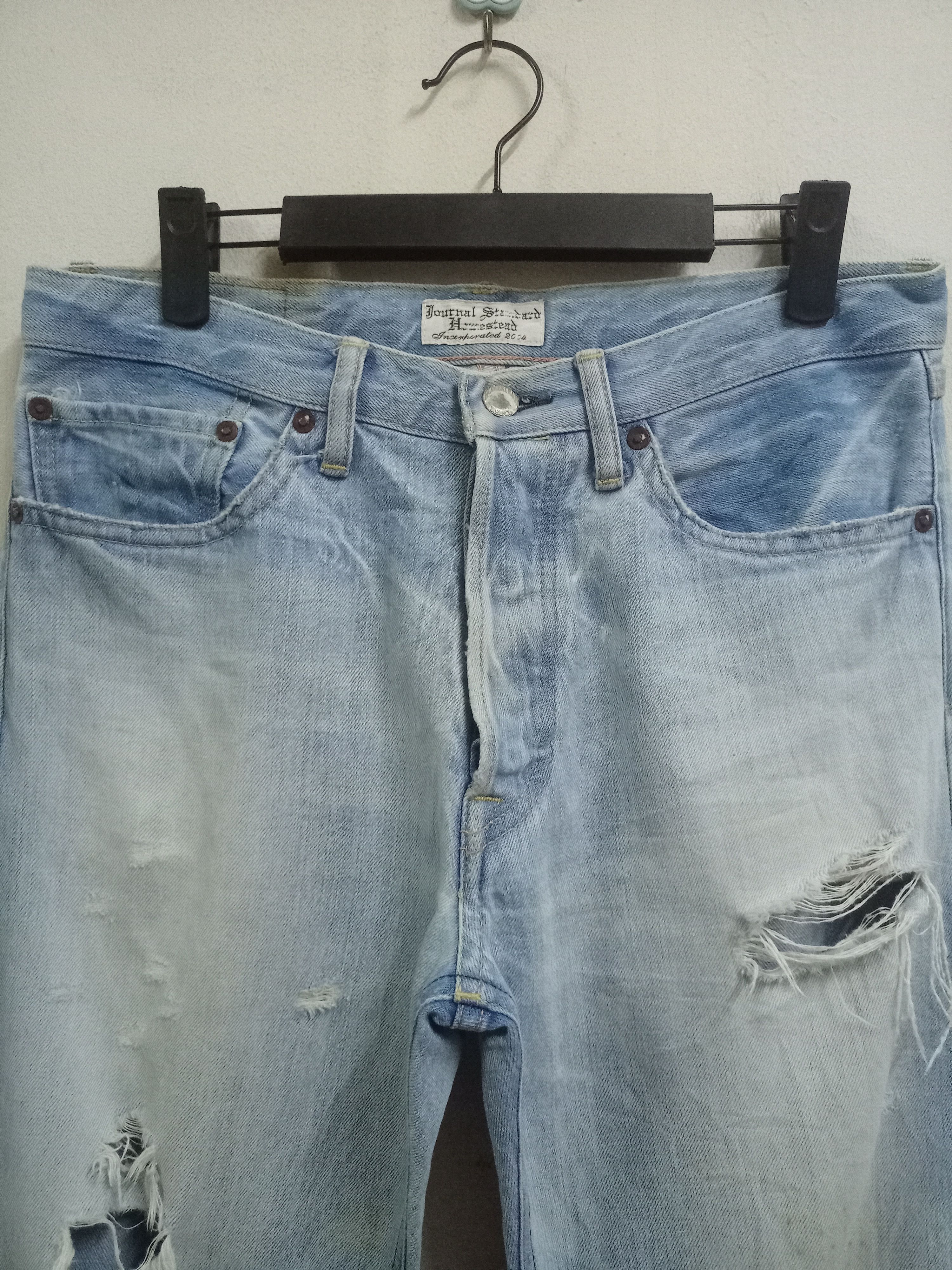 J.S. Homestead × Journal Standard SALES 🔥 Vintage Journal Standard Homestead Distressed Jeans Size US 32 / EU 48 - 4 Thumbnail