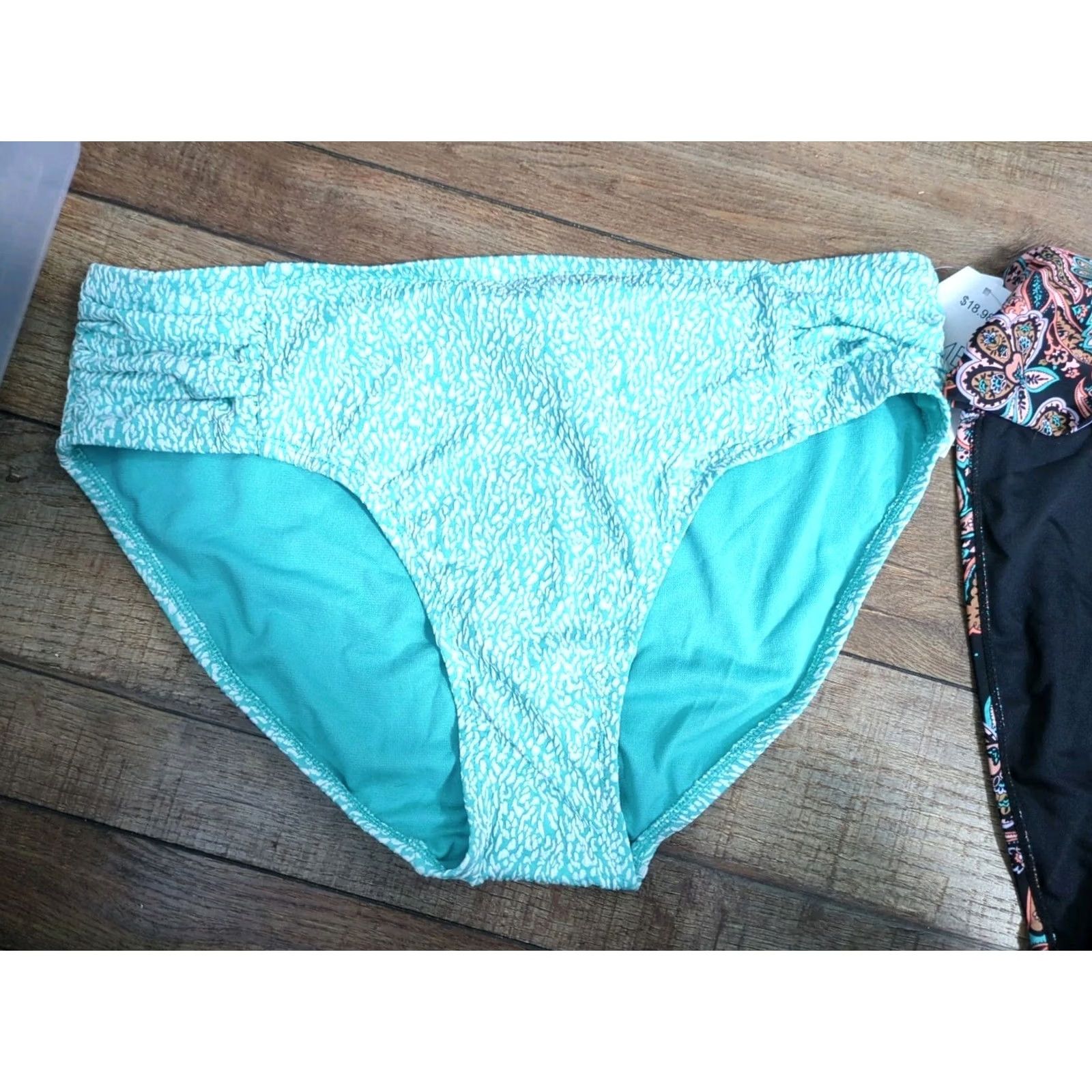 Vintage VINTAGE TIME AND TRU Bikini Bottoms Women 1X Turquoise Cove NWT Plus Size Swimwear Bikini Bottoms Size 40" / US 18 - 2 Thumbnail