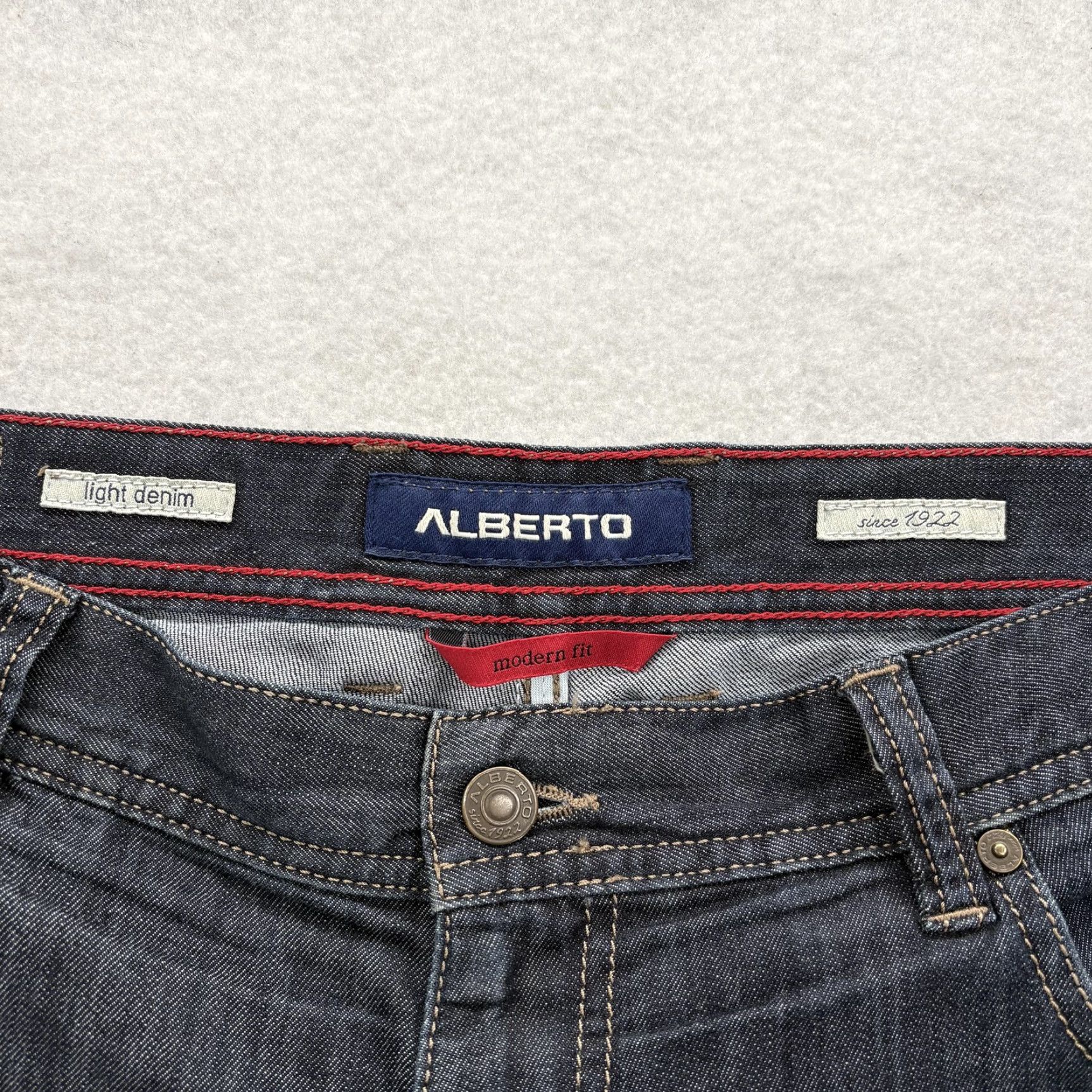 Vintage Alberto Stone Modern Fit Jeans Mens 36x32 Blue Dark Wash Regular Stretch Denim Jeans Wide Range Updated 90s Theme Mens Size US 36 / EU 52 - 4 Thumbnail