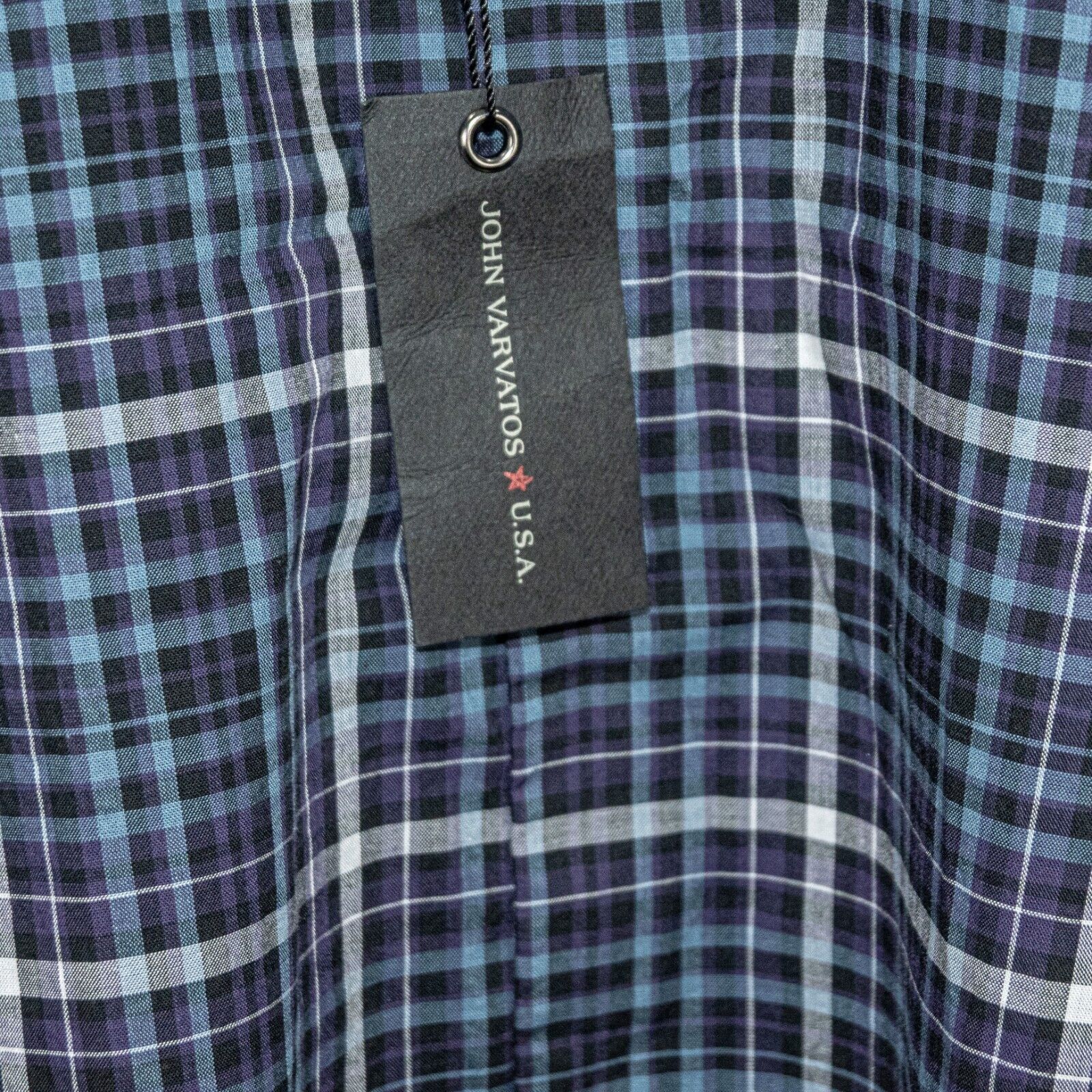 John Varvatos John Varvatos Men's Button up Shirt in Blue purple check Size US XXL / EU 58 / 5 - 3 Thumbnail