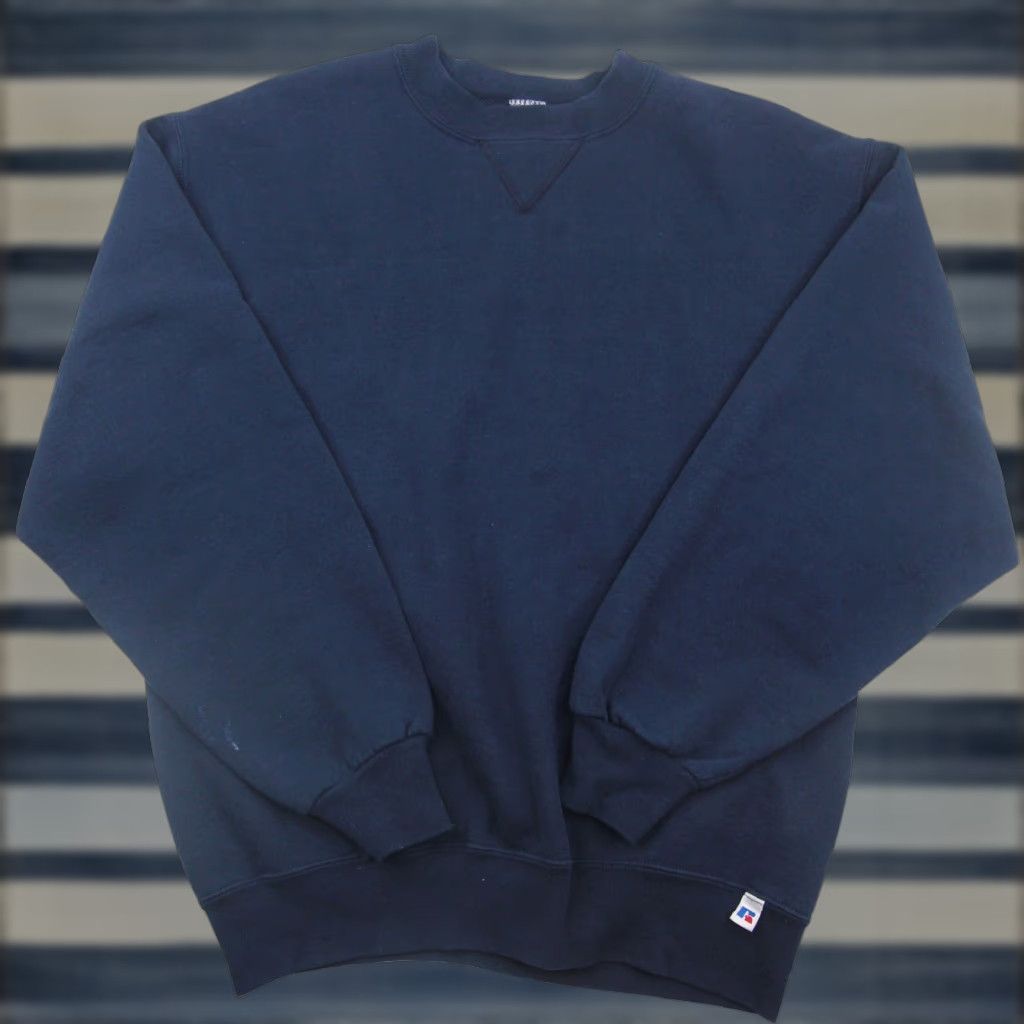 Vintage VINTAGE Russell Athletics Mens Sweatshirt Crewneck USA Blue Medium M Size US M / EU 48-50 / 2 - 1 Thumbnail