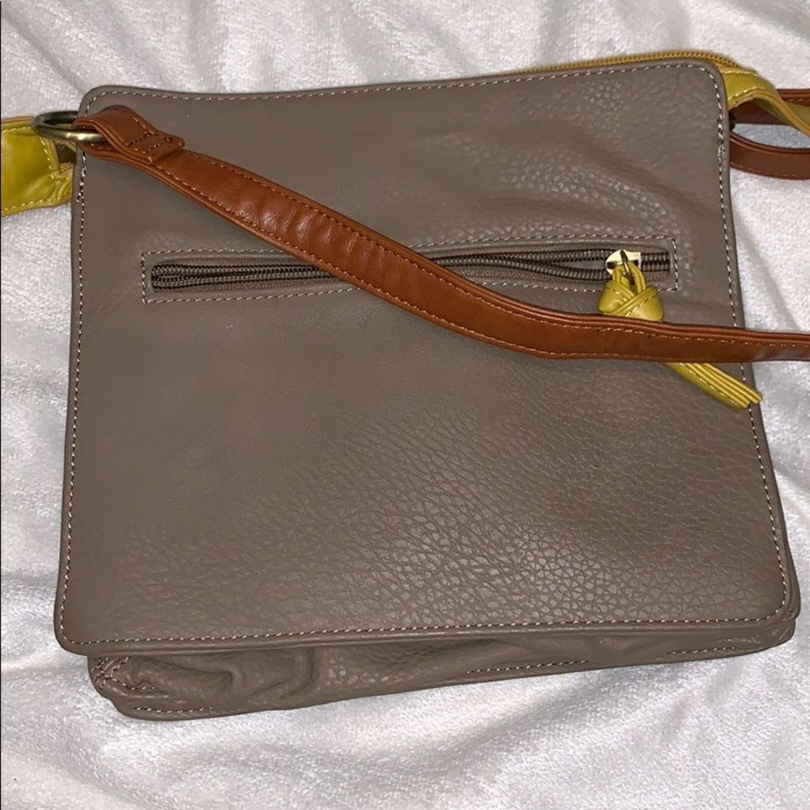 Nordstrom Nordstrom Neutral Crossbody Bag with Yellow Buckle | Sz OS Size ONE SIZE - 5 Thumbnail