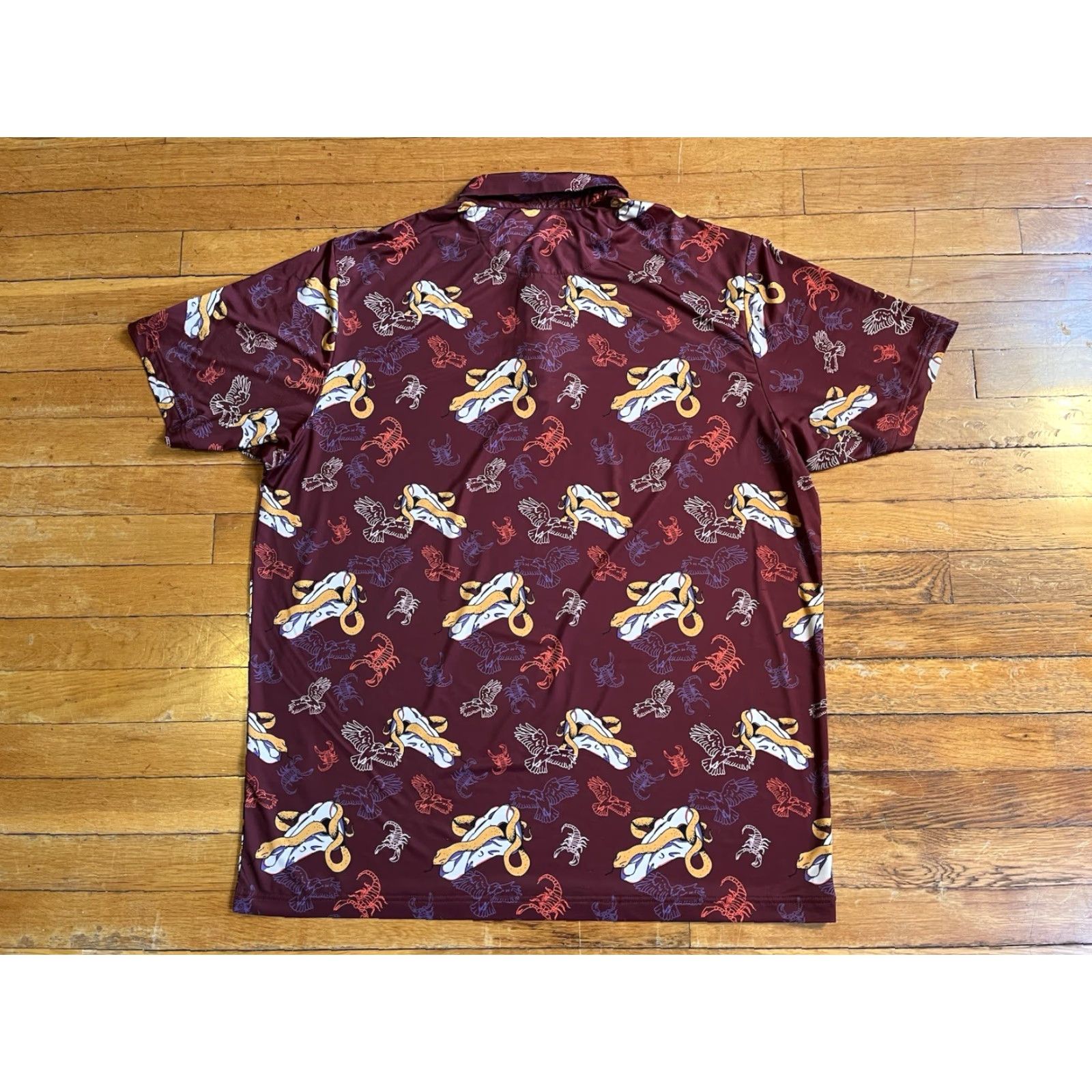 Vintage Raised by Coyotes Golf Performance Polo Shirt Men's 2XL Snake Skull Western Shirt Polo Casual Activewear Size US XXL / EU 58 / 5 - 6 Thumbnail