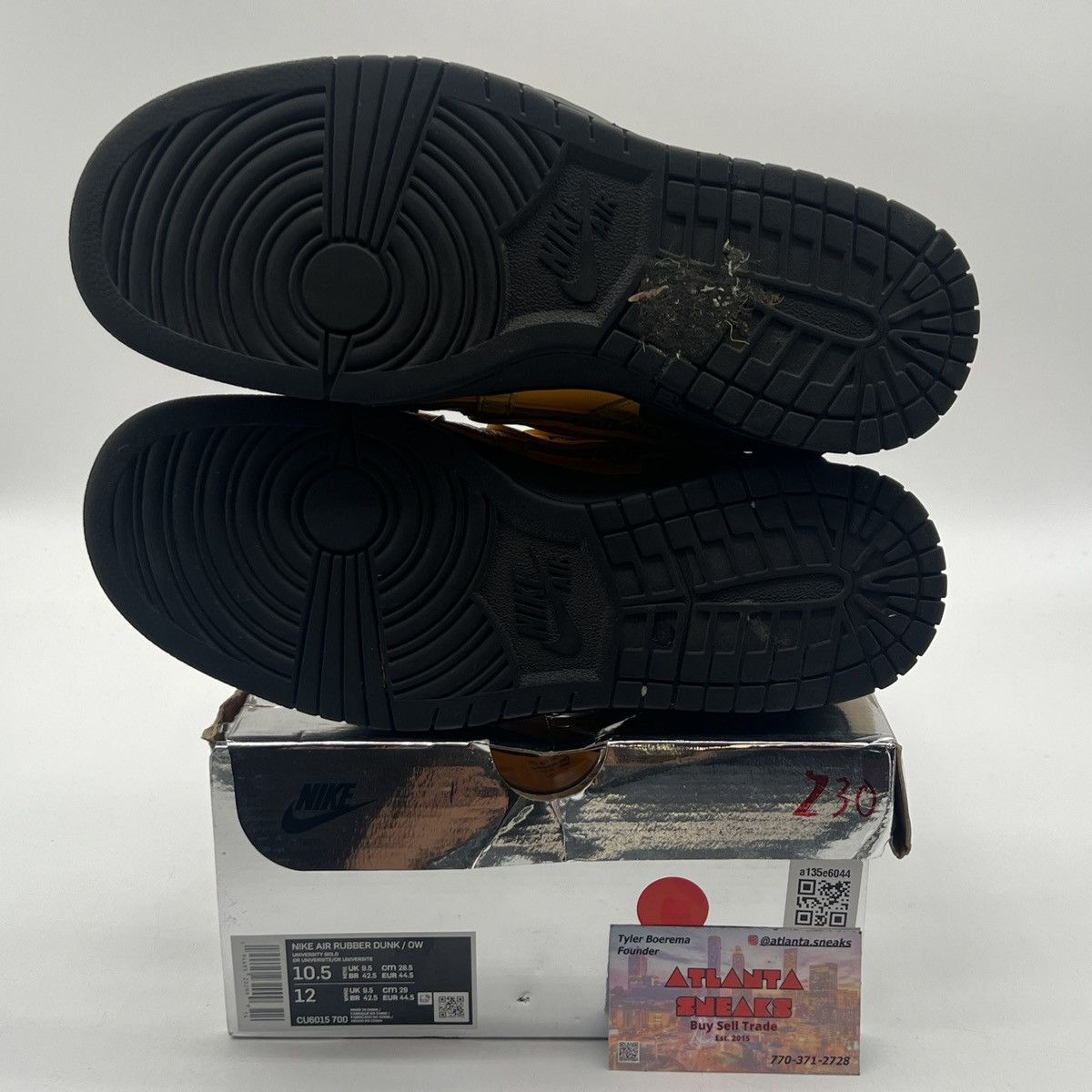 Nike Off-white x air rubber dunk university gold Size US 10.5 / EU 43-44 - 8 Thumbnail