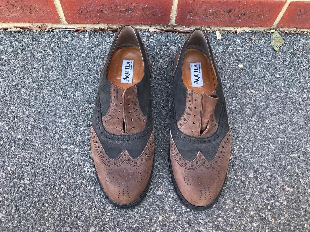 Italia Independent vintage aquilla Wingtips brogues 70s style shoes aquilla Size US 12.5 / EU 45-46 - 2 Thumbnail