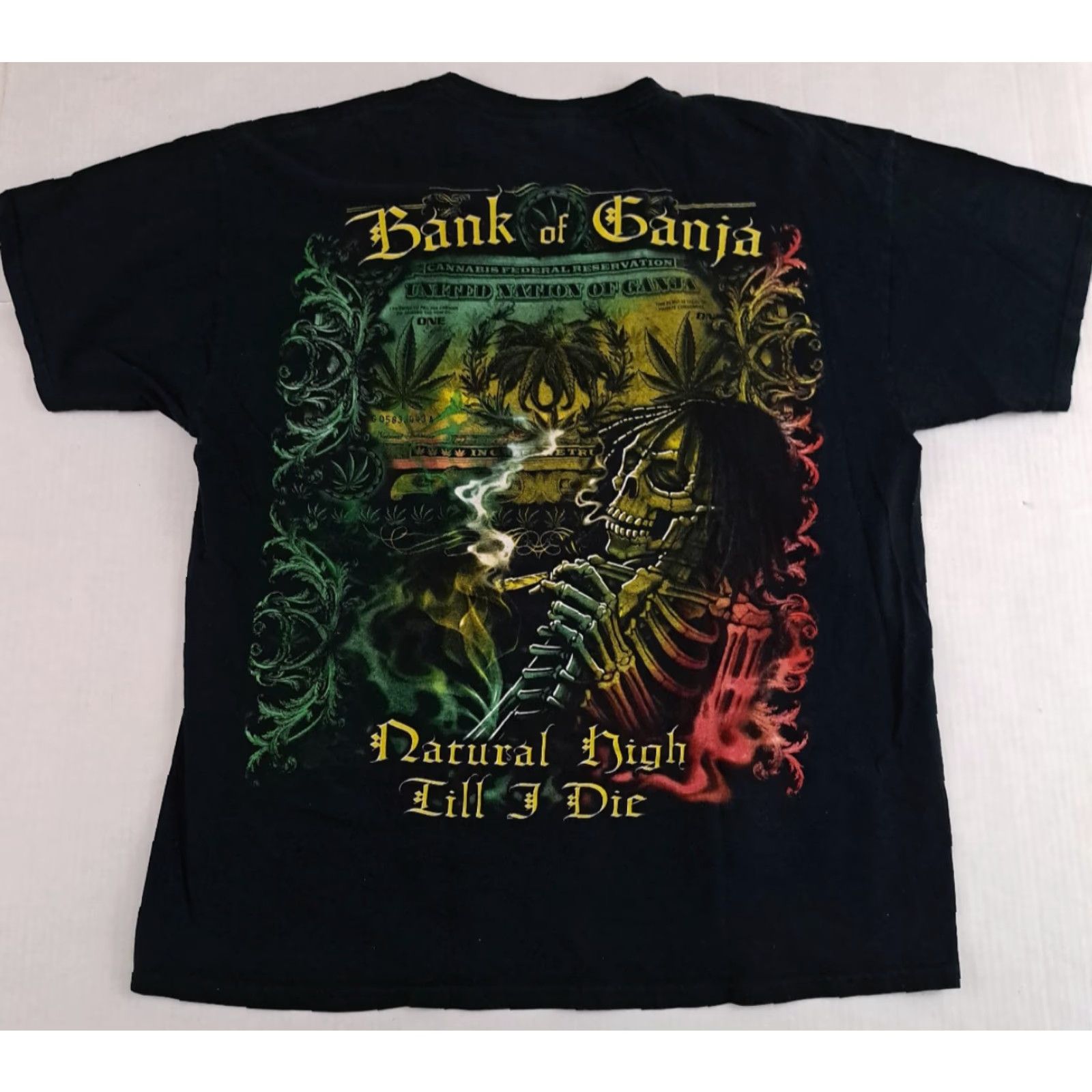 Fruit Of The Loom VINTAGE Fruit of the Loom T-Shirt Black XL Unisex Adults Cotton Short Sleeve Crew Neck Graphic Print 1990s Size US XL / EU 56 / 4 - 4 Thumbnail
