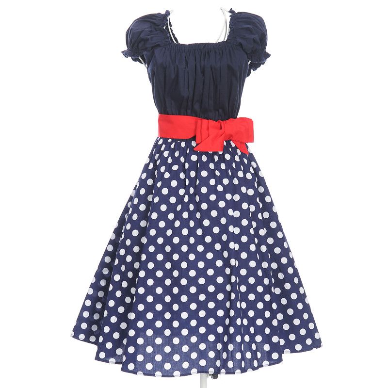 Other Dark Blue Patchwork Polka Dot Plus Size Women Dress Size L / US 10 / IT 46 - 1 Thumbnail