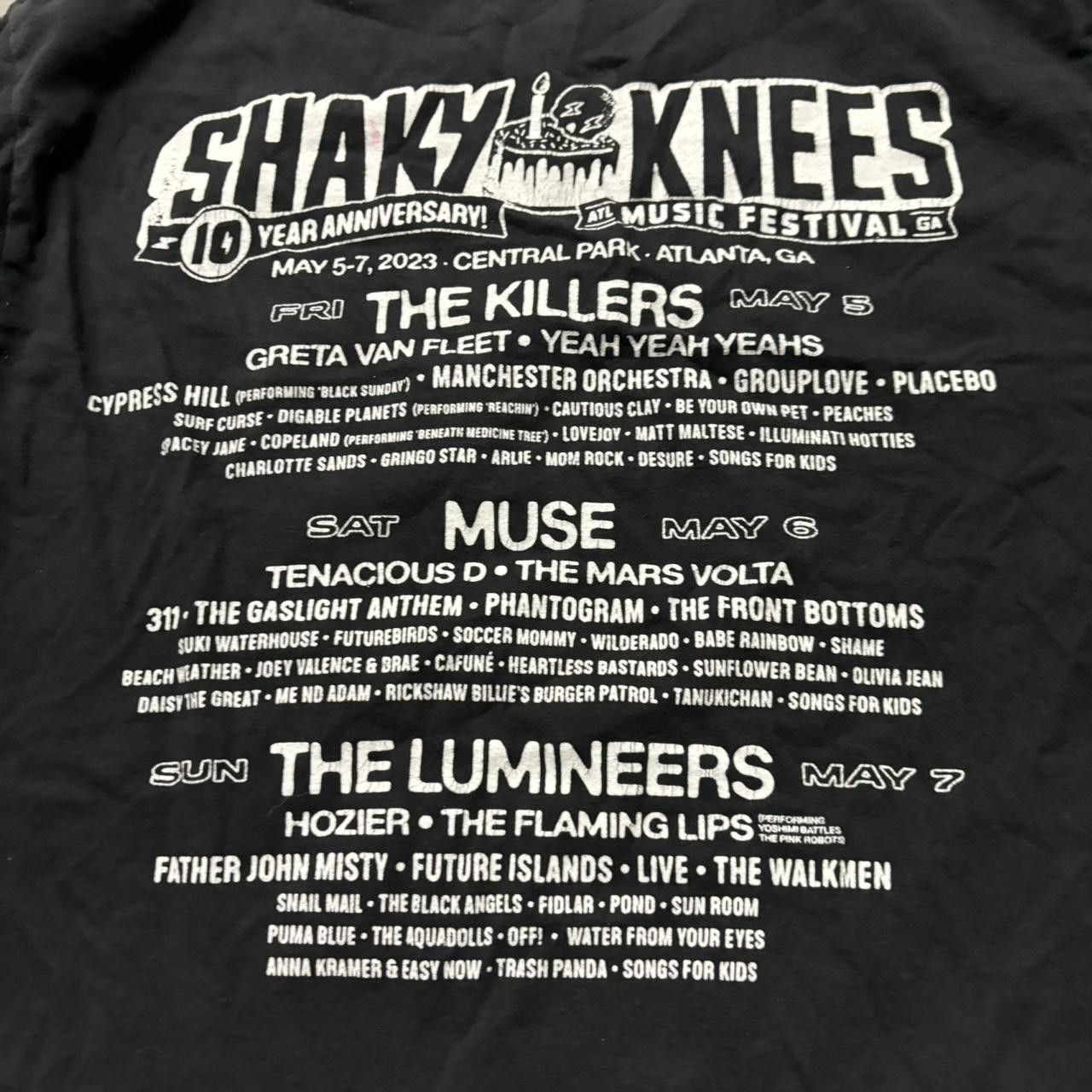 Band Tees × Vintage Crazy Vintage Y2K/2000s Grunge “Shaky Knees” Music Festival Rock Band Skull Graphic Tee! Size US S / EU 44-46 / 1 - 4 Thumbnail