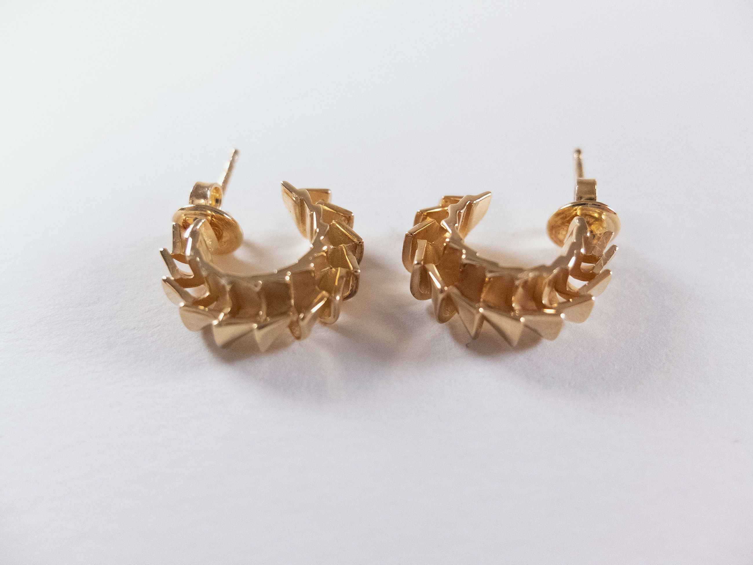Bottega Veneta BOTTEGA VENETA Pleat gold plated silver twist hoop earrings Size ONE SIZE - 3 Thumbnail