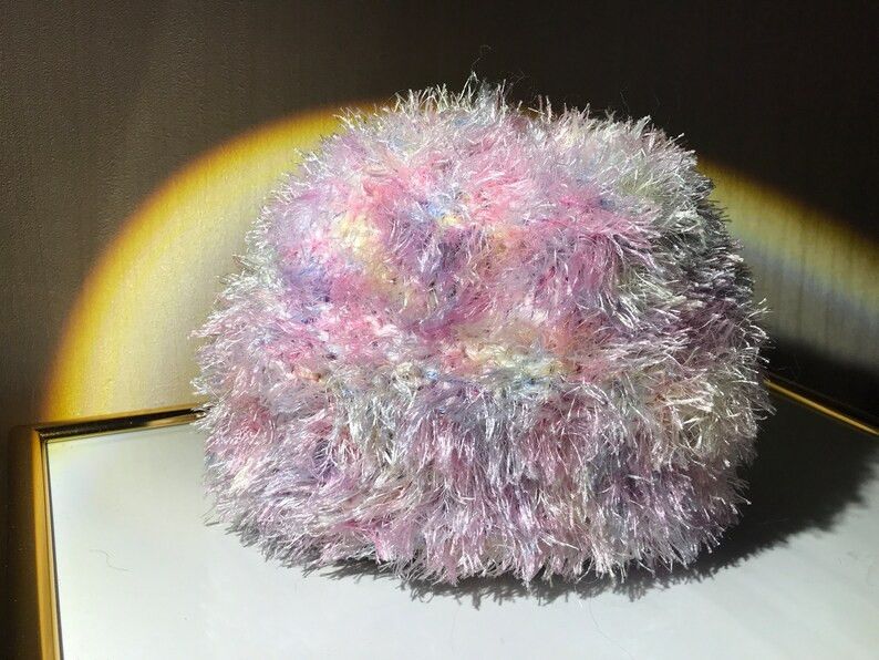Handmade Vintage Rainbow Fluffy Cute Kawaii Knitted Hand Made Hat Size ONE SIZE - 5 Thumbnail