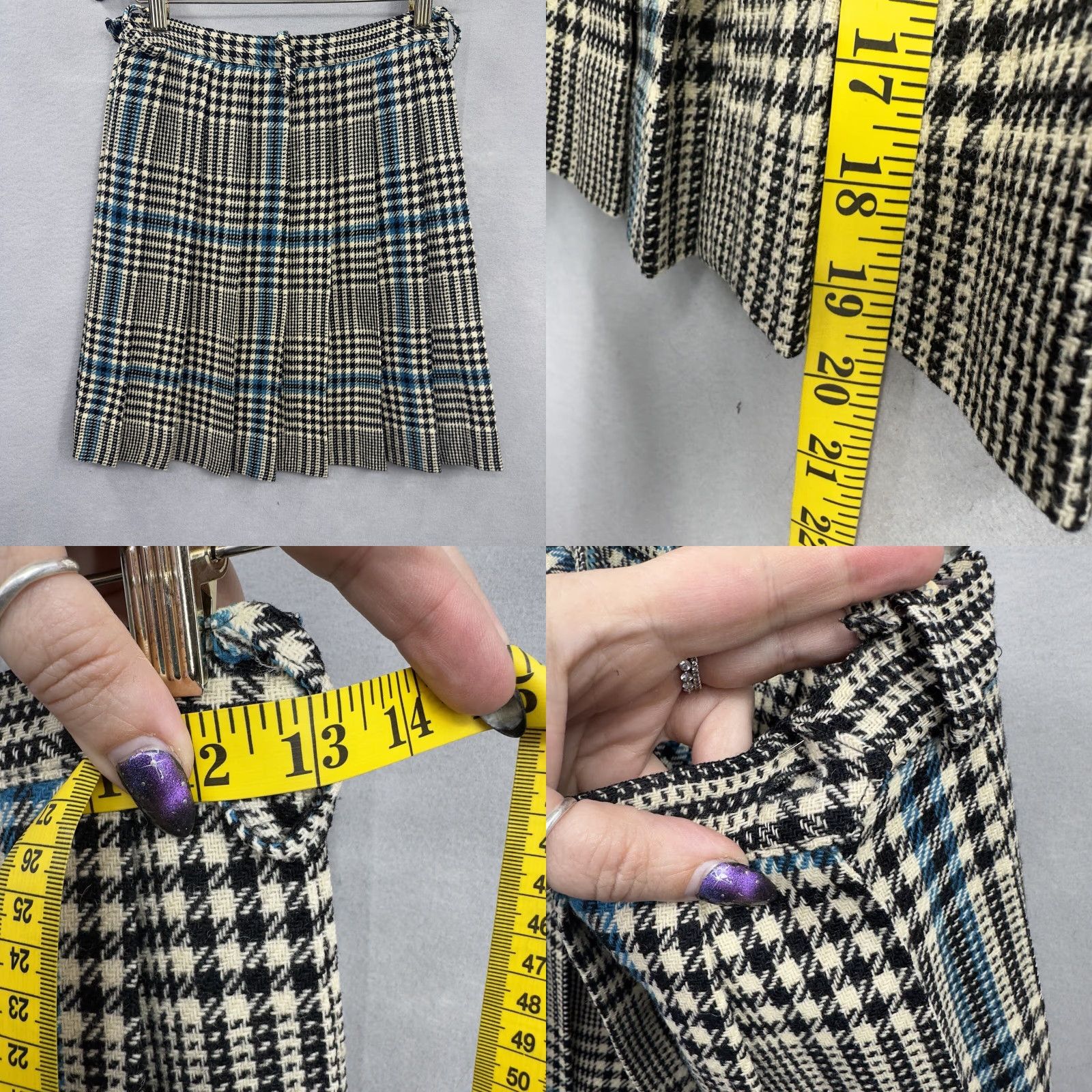 Vintage VINTAGE Bandstander Skirt Women Midi Plaid Wool Flannel Pleated A-Line READ Bandstander Skirt Small Black Retro Hipster Dark Academia 90s Size 28" / US 6 / IT 42 - 8 Thumbnail
