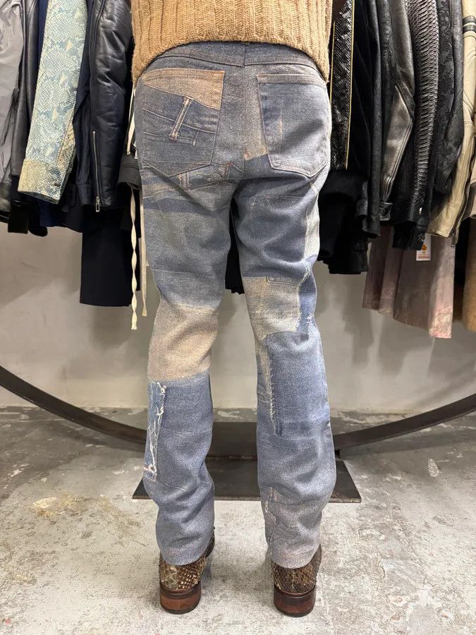 Just Cavalli 2000s Cavalli Trompe L’Œil Denim Effect Pants Size US 30 / EU 46 - 4 Thumbnail