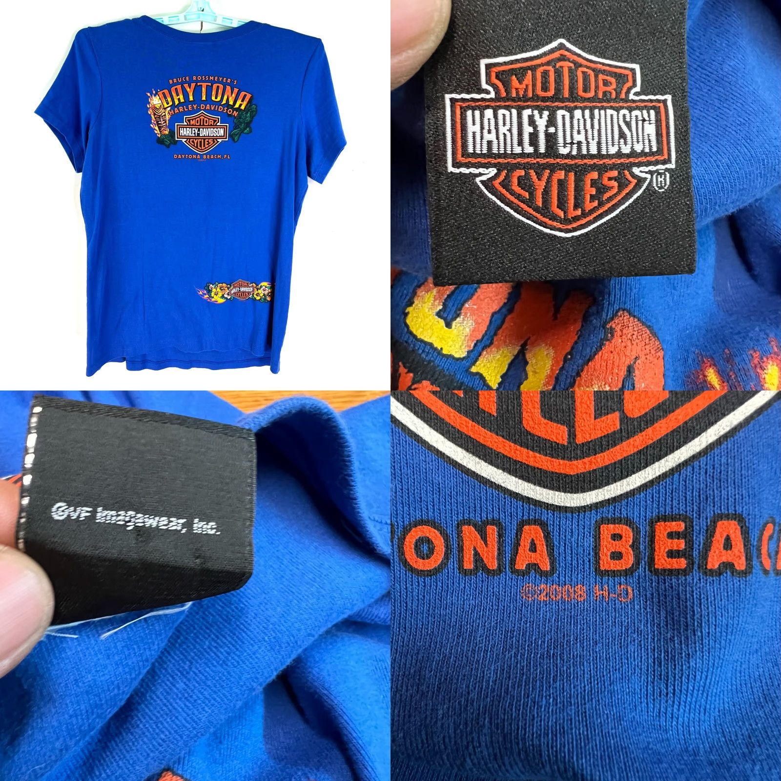 Harley Davidson Harley-Davidson Daytona FL Shirt Adult L Blue 2 Sided Graphic Tee 2008 Mens T-Shirt Size US L / EU 52-54 / 3 - 8 Thumbnail
