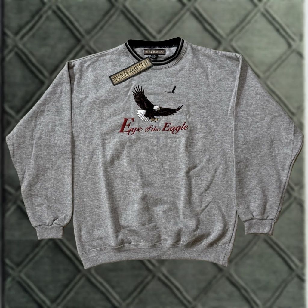 Vintage VINTAGE Headwaters Sweatshirt Crewneck NWT 90s Eye Of The Eagle Graphic Print Large USA Mens Size US L / EU 52-54 / 3 - 1 Thumbnail