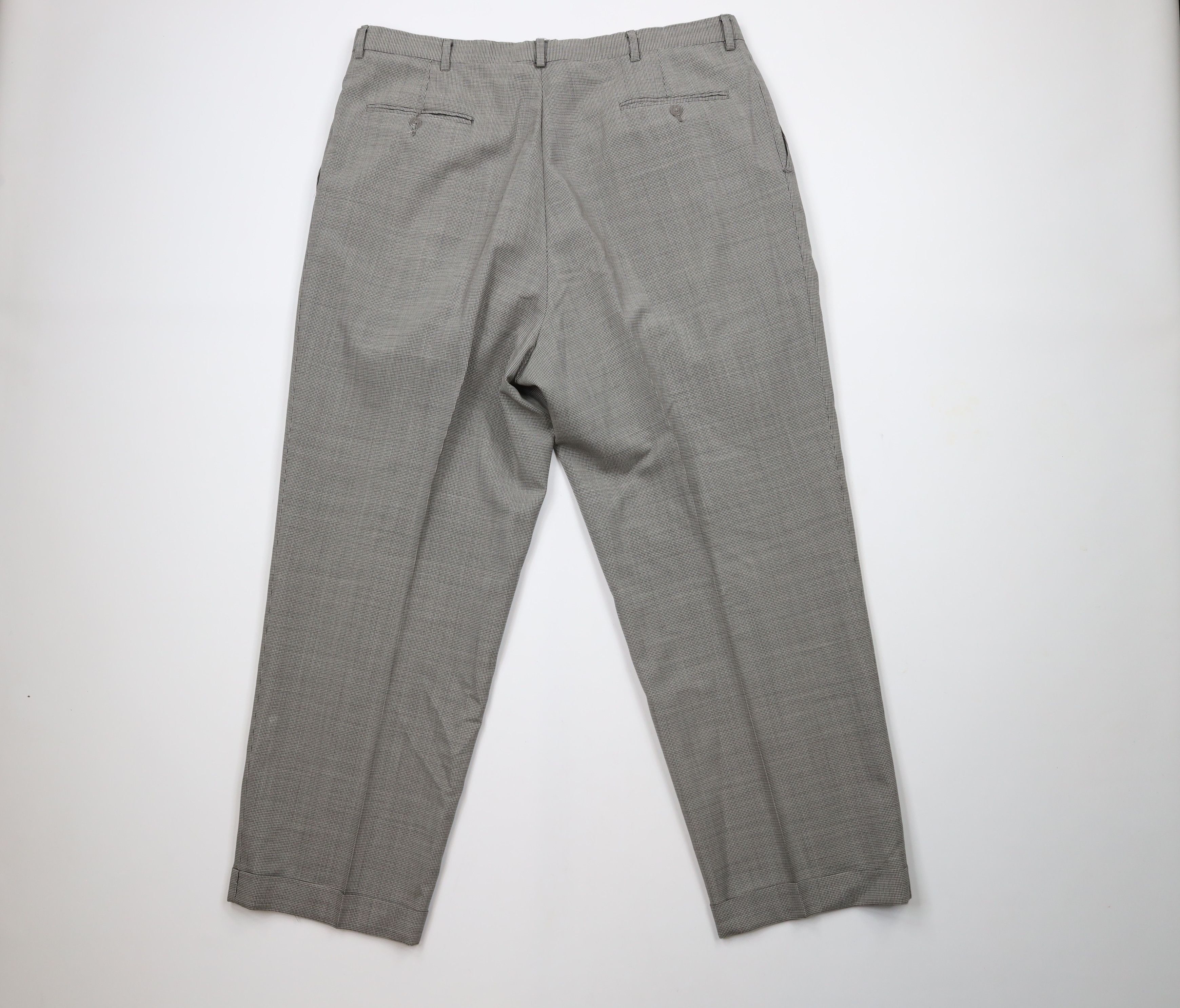 Vintage Vintage 90s Streetwear Pleated Houndstooth Chino Pants Wool Size US 38 / EU 54 - 8 Thumbnail