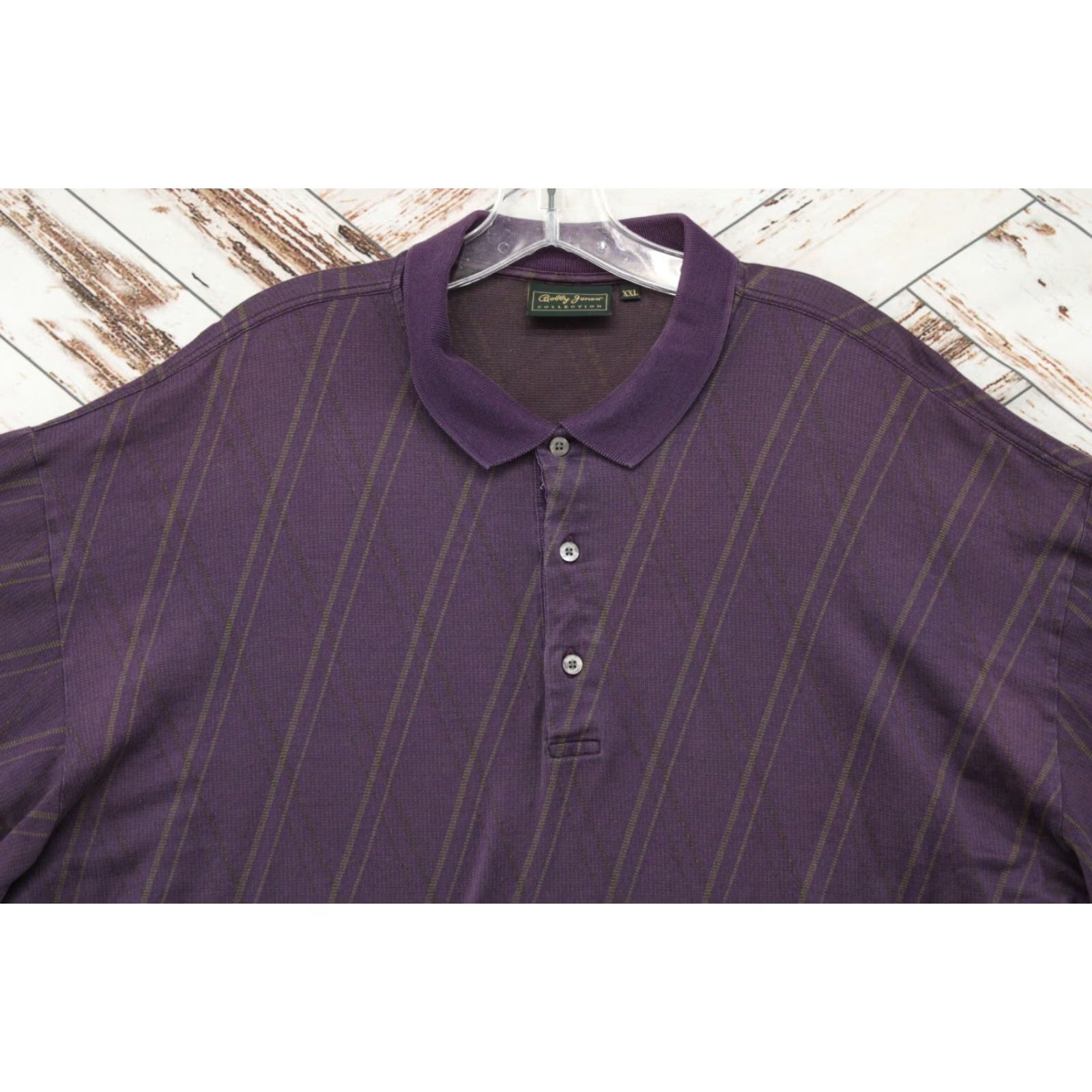 Vintage Bobby Jones Shirt Adult XXL Purple Stripes Polo Embroidered Preppy Italy Golf Mens Size US XXL / EU 58 / 5 - 2 Thumbnail