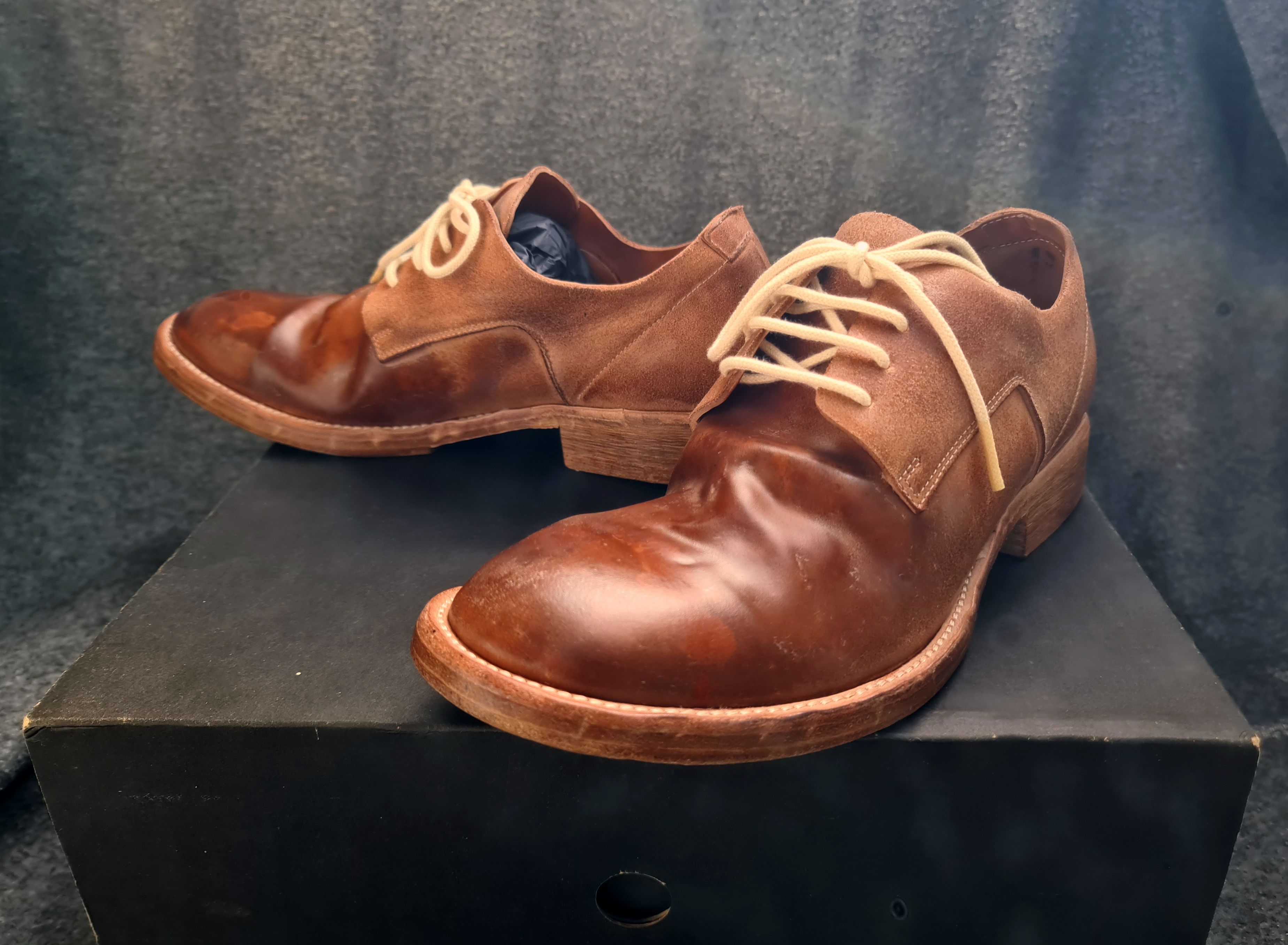 image of 11 By Boris Bidjan Saberi x Boris Bidjan Saberi Bbs Shoe2.1 Horshide Culatta Derby Shoes in Brown (