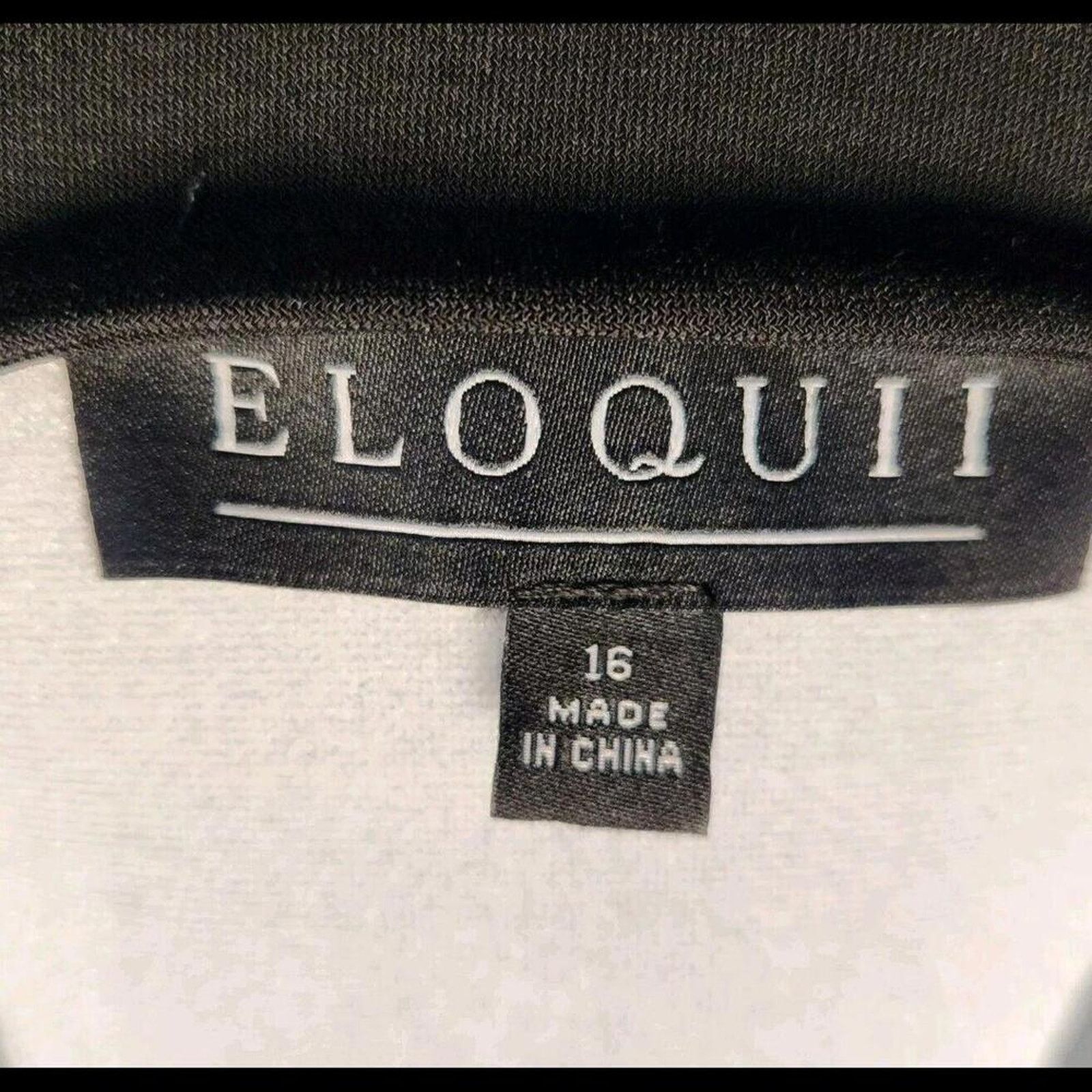 Other ELOQUII Size 16 Black Twist-Front V-Neck Midi Dress LBD Size XXL / US 16-18 / IT 52-54 - 4 Thumbnail