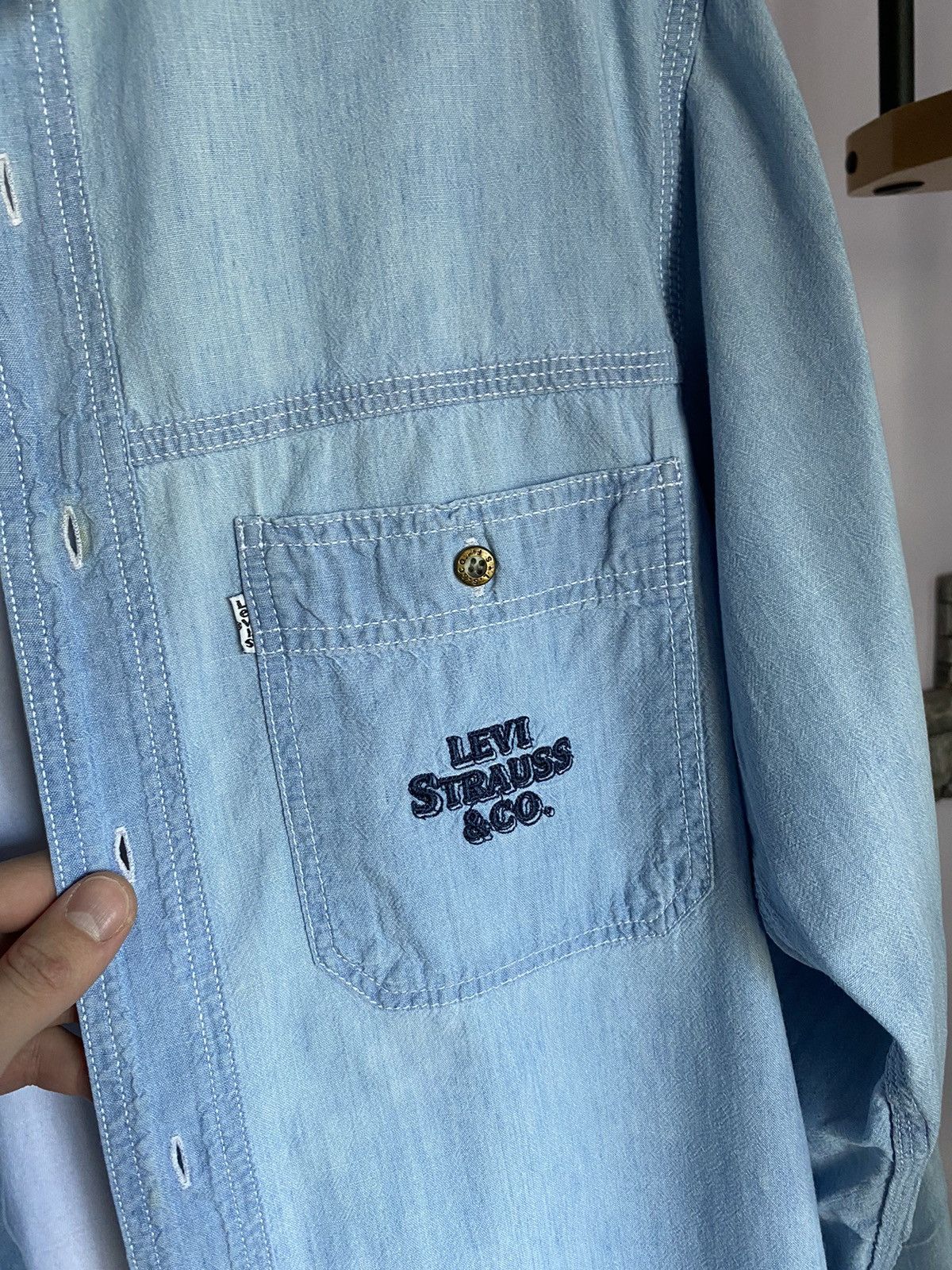Levi's × Levi's Made & Crafted × Levi's Vintage Clothing Vtg Levis Button Up Blue Denim Shirt Size US M / EU 48-50 / 2 - 3 Thumbnail