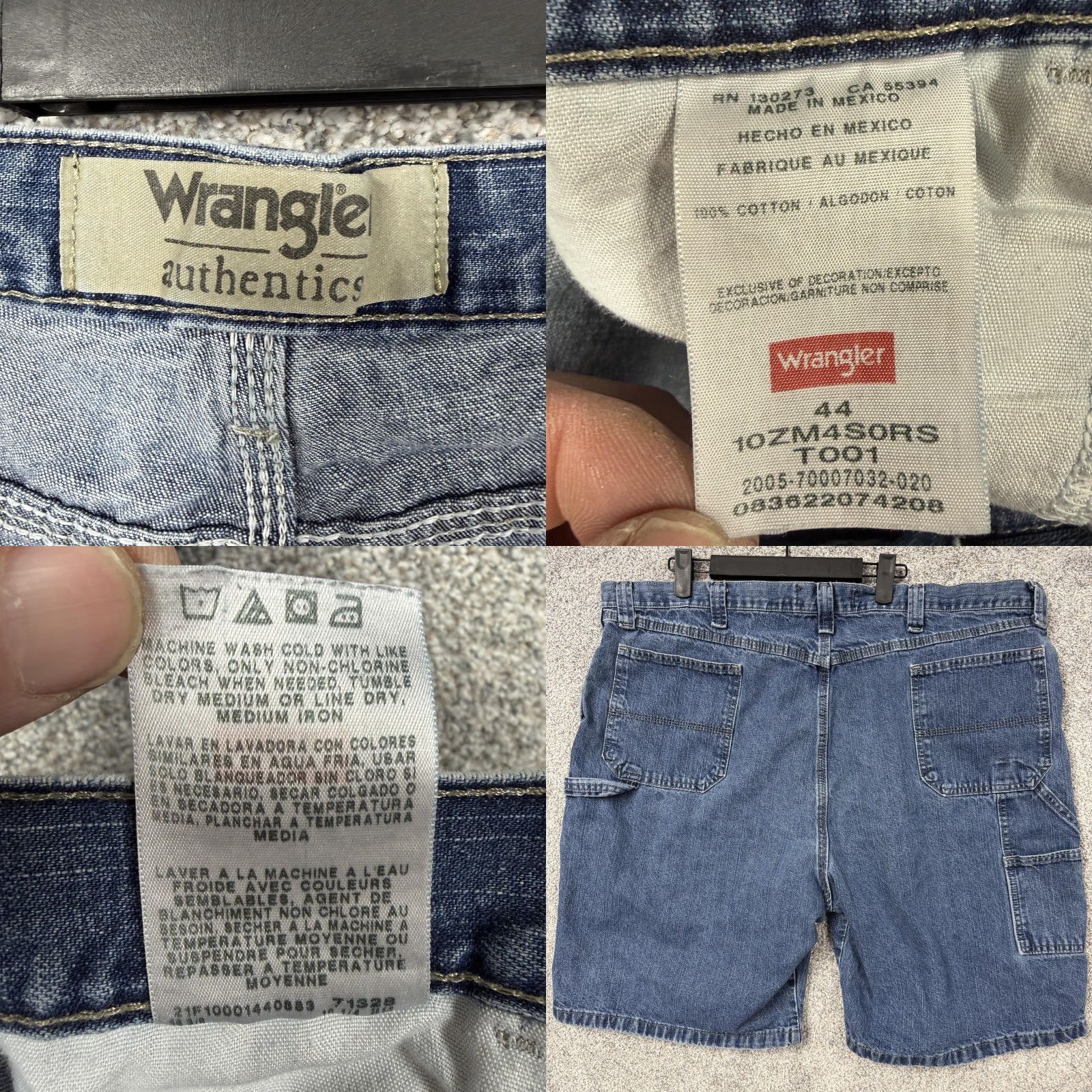 Wrangler Wrangler Cargo Shorts Mens 42 Blue Denim Relaxed Fit Utility Workwear Pockets Size US 44 / EU 60 - 8 Thumbnail