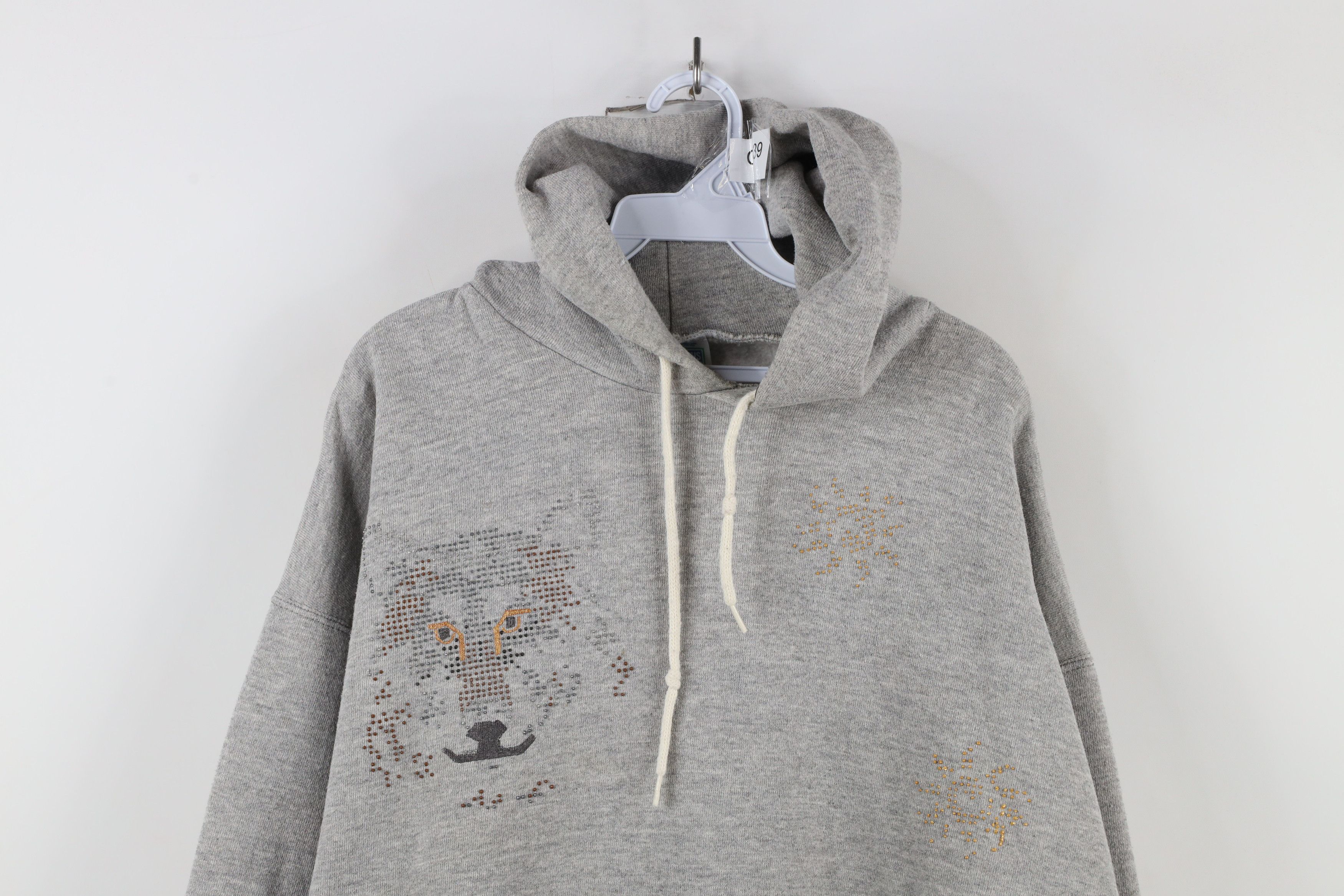 Vintage Vintage 90s Streetwear Puff Paint Dot Nature Wolf Hoodie USA Size US XL / EU 56 / 4 - 2 Thumbnail