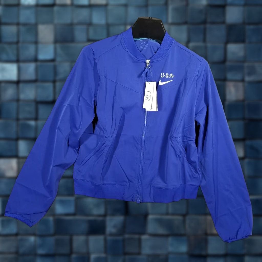 Nike VINTAGE Nike Women's Large Blue Paris 2024 Olympic Team Jacket Activewear Full Zip Size L / US 10 / IT 46 - 1 Thumbnail
