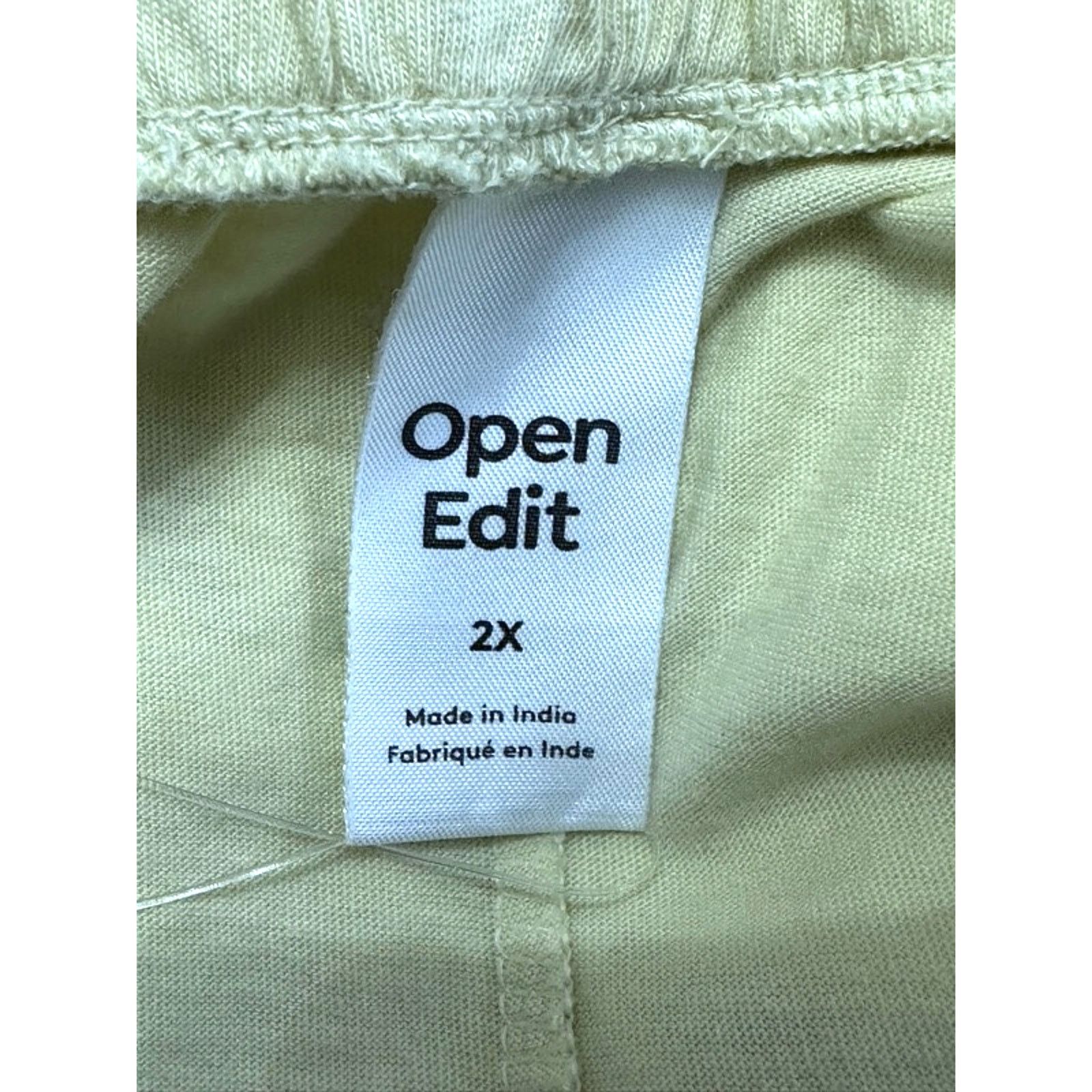 Other Open Edit Pull-On Pants Pocket Knit Yellow Women's 2X NWOT Size 40" / US 18 - 7 Thumbnail