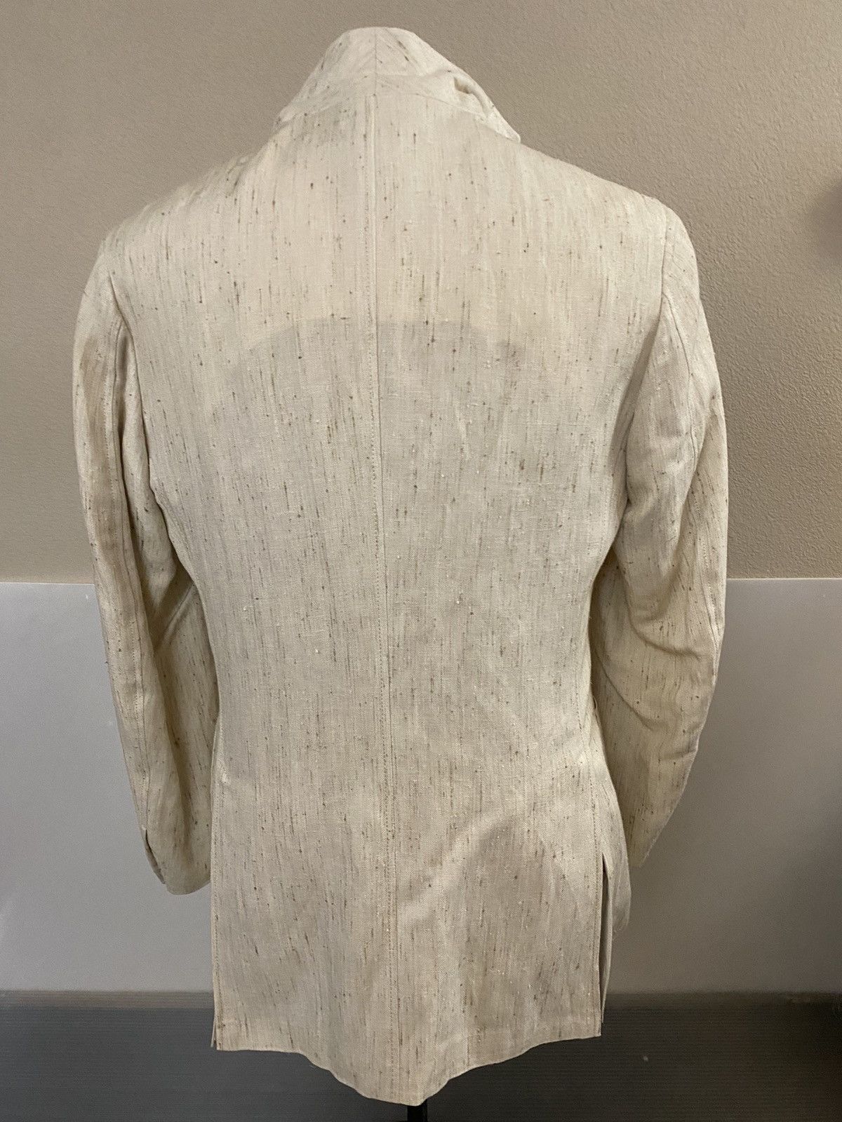 Brioni Brioni 🇮🇹 stone silk-linen 2 Btn 007 safari leisure jkt NWT Size 40R - 10 Thumbnail
