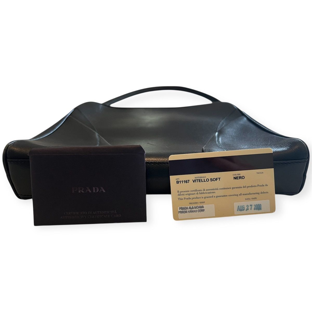 Prada Authentic Vintage PRADA Vitello Leather Shoulder Bag – Black Size ONE SIZE - 6 Thumbnail