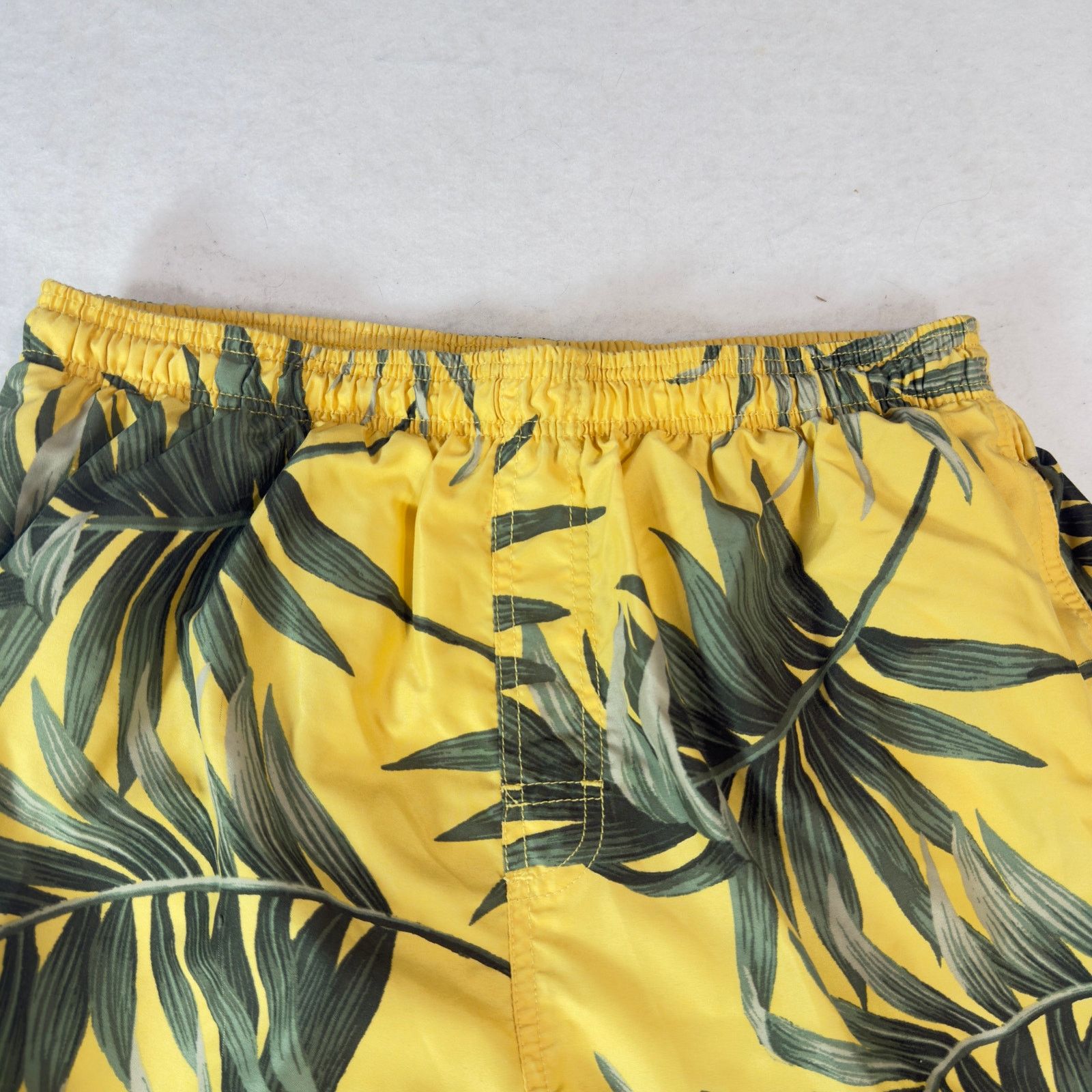 Puritan Puritan Men L Swim Trunks Yellow Tropical Leaf Lined 36/38 Size US 30 / EU 46 - 5 Thumbnail