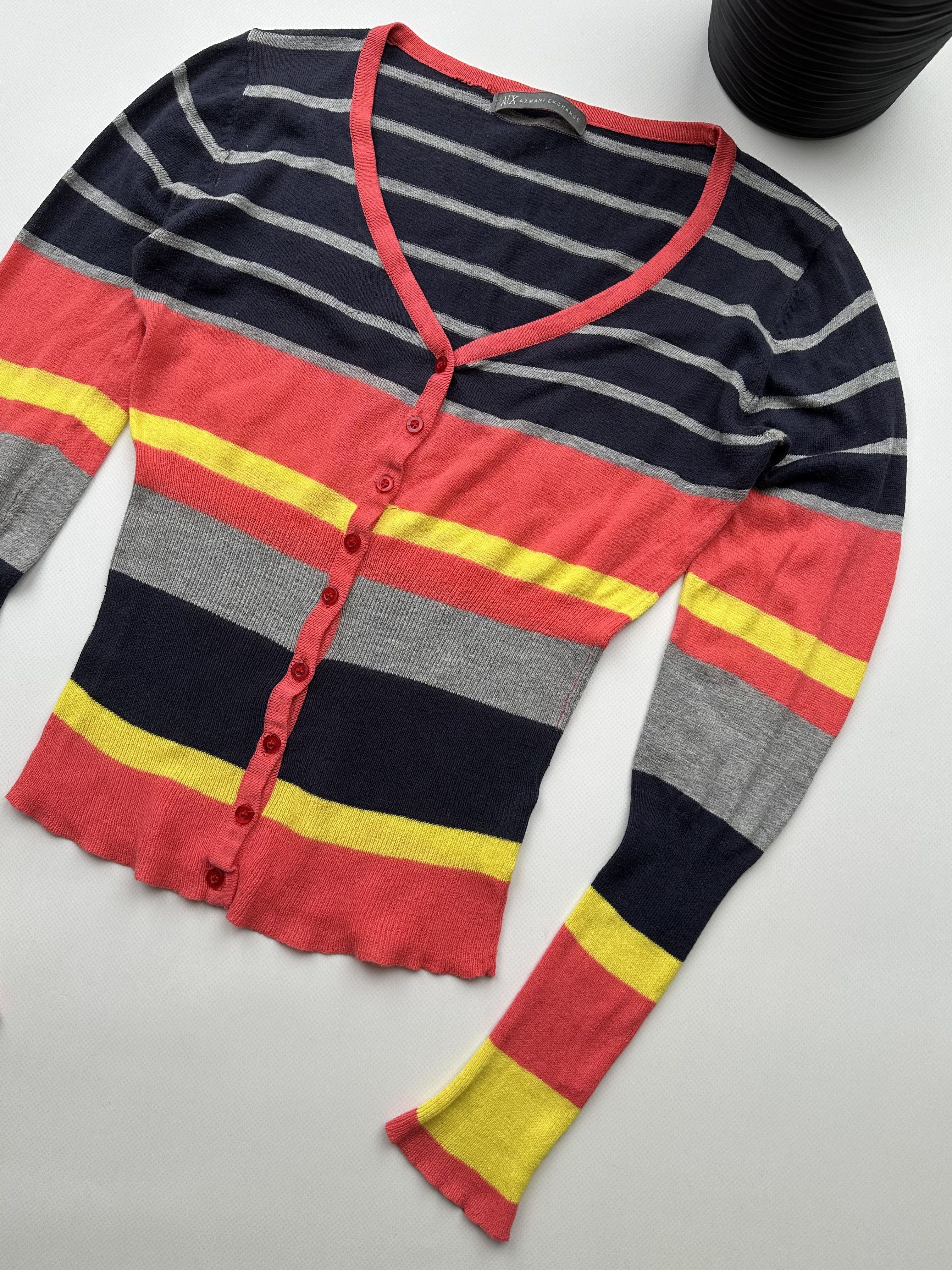 Armani Exchange Armani Exchange Vintage Striped Buttons Sweater (502) Size S / US 4 / IT 40 - 3 Thumbnail