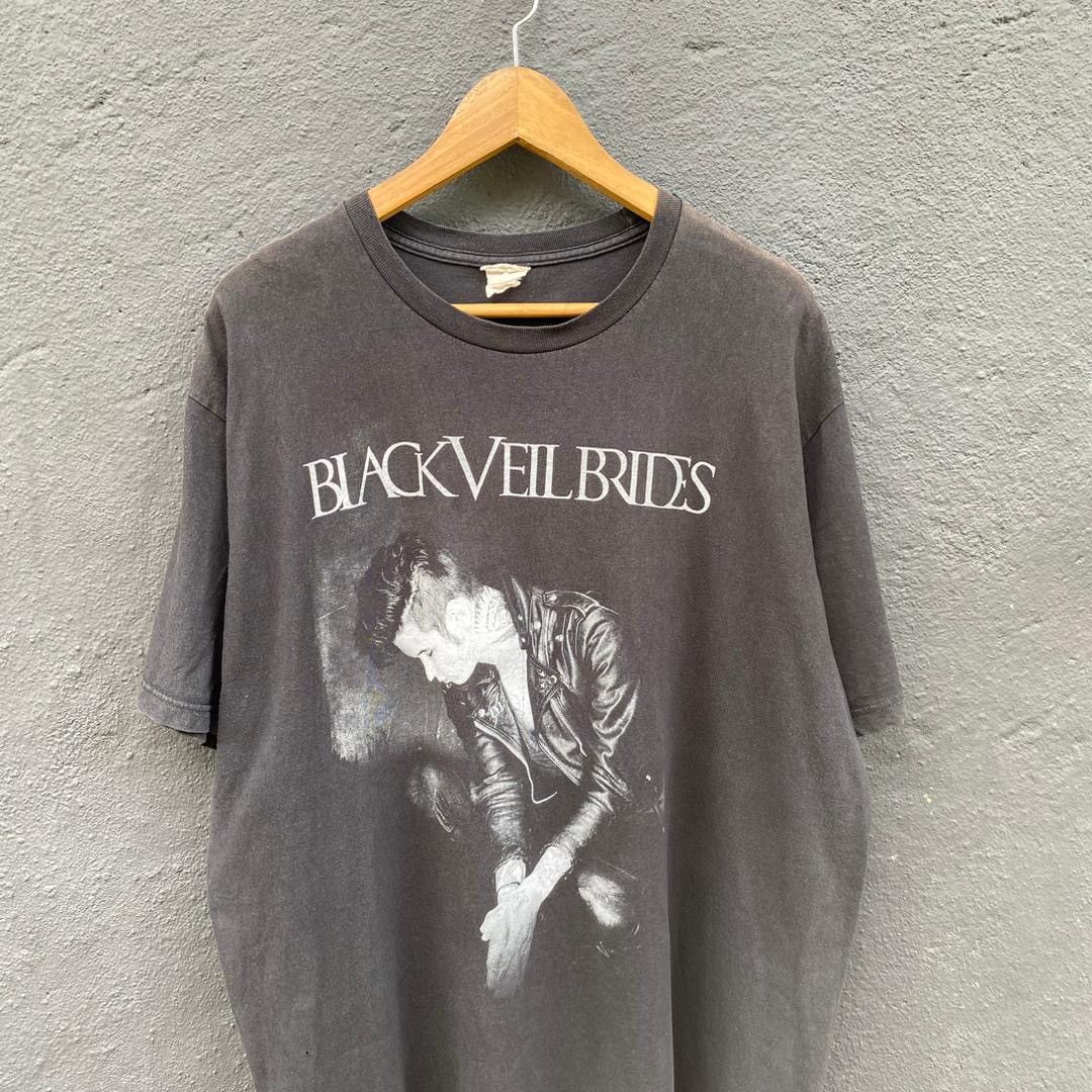 Thrashed Faded Vintage Black Veil Brides Rock Band Tee