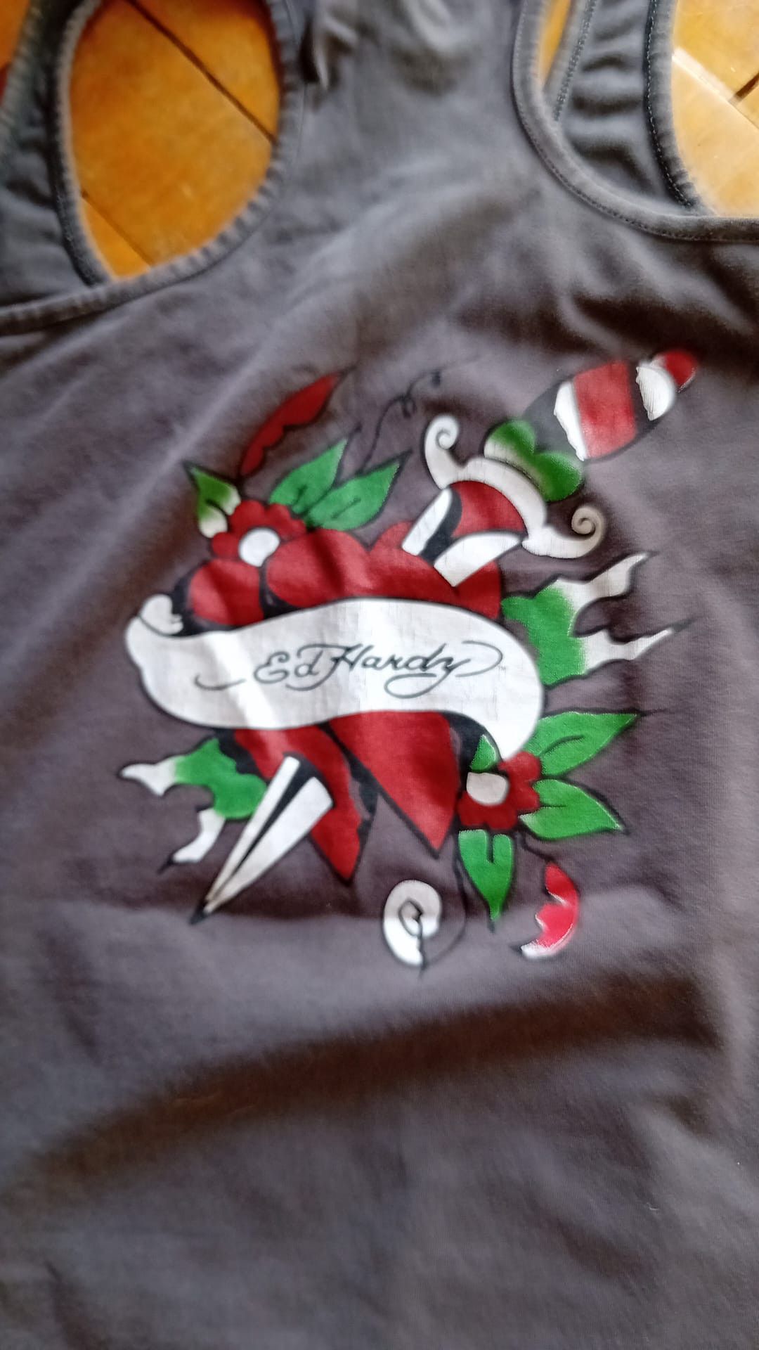 Ed Hardy Ed Hardy Woman's Tank Top Skull Roses Double Sided sz L Size L / US 10 / IT 46 - 2 Thumbnail
