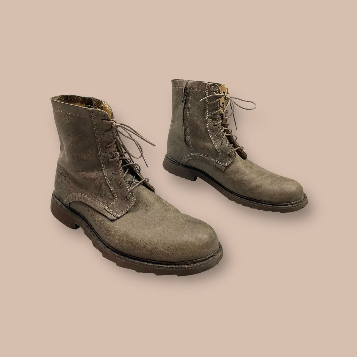 Clarks Clarks Zippers Lace-Up Combat Boots Size US 9 / EU 42 - 1 Thumbnail