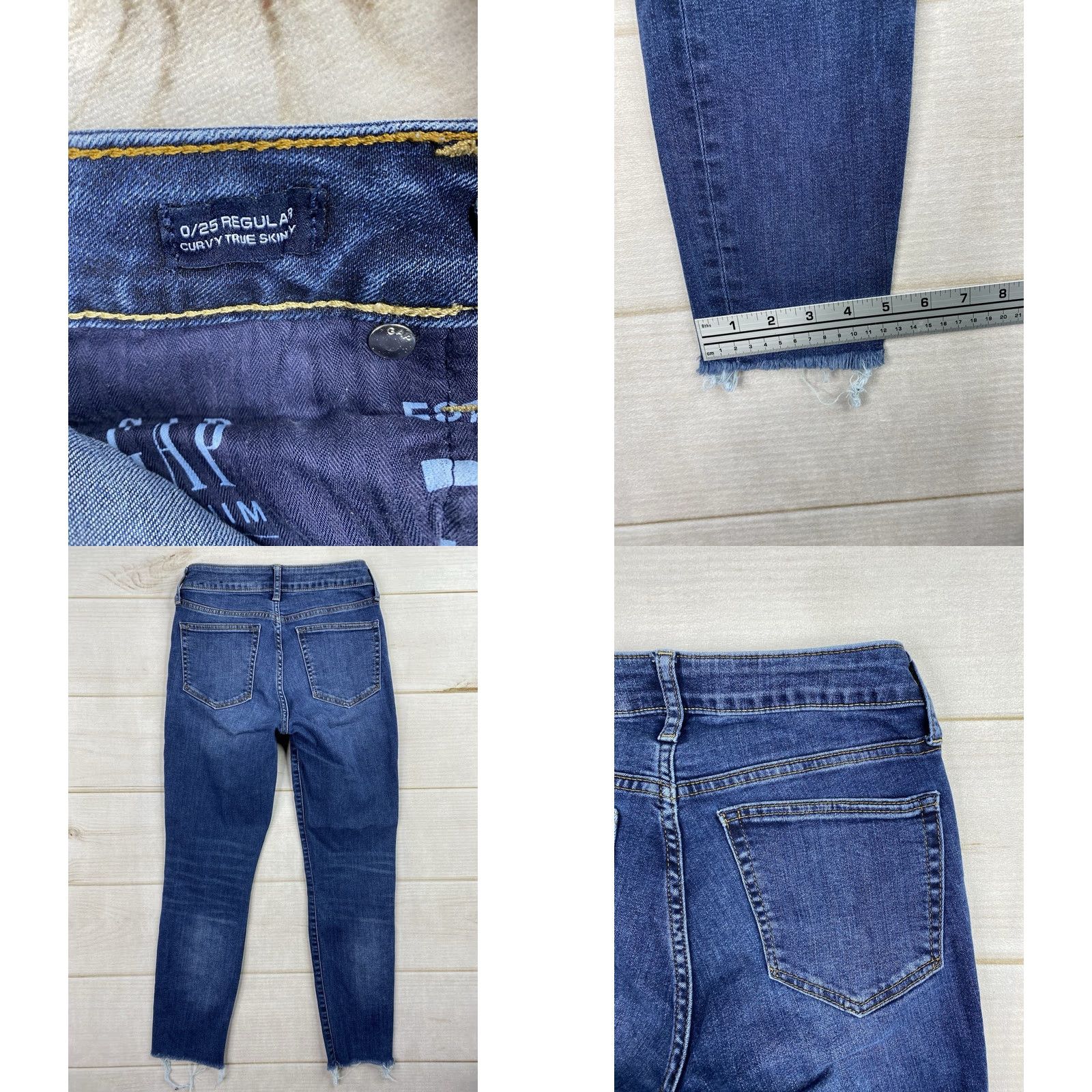 Gap Gap 1969 Jeans Skinny 0/25 Blue Denim Pocket Stretch Women Adult Regular Size 25" / US 0 / IT 36 - 8 Thumbnail