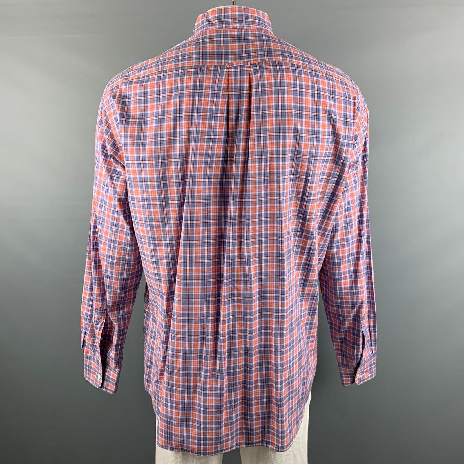 Faconnable FACONNABLE purple Orange Checkered Cotton Long Sleeve Shirt Size US XXL / EU 58 / 5 - 4 Thumbnail