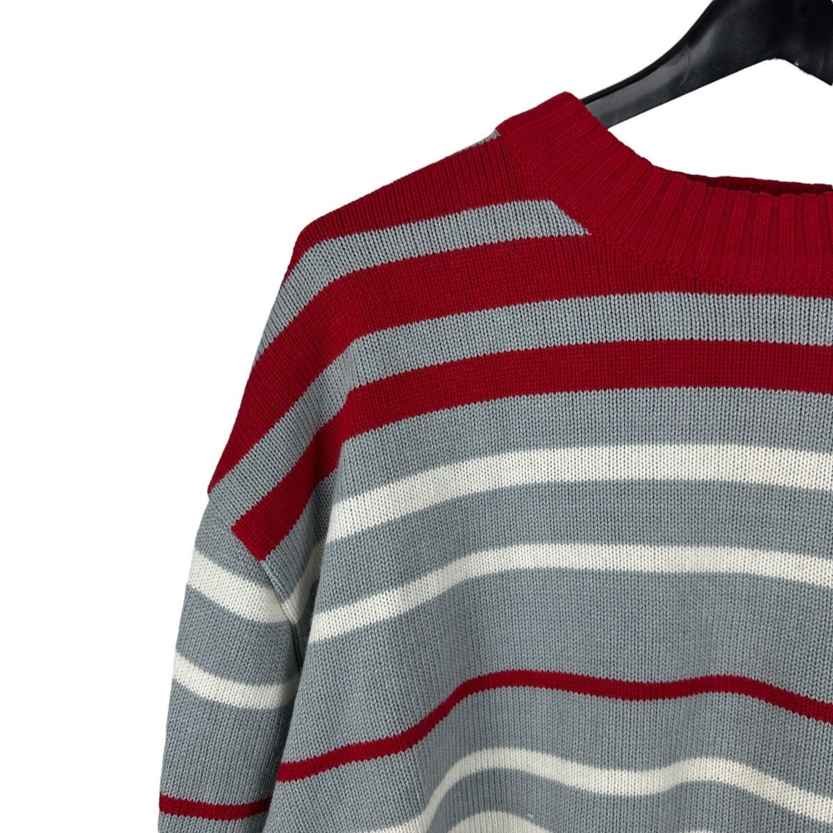 Koman × Vintage Vintage 90s Koman Sport Red Striped Knit Sweater Size US M / EU 48-50 / 2 - 2 Thumbnail