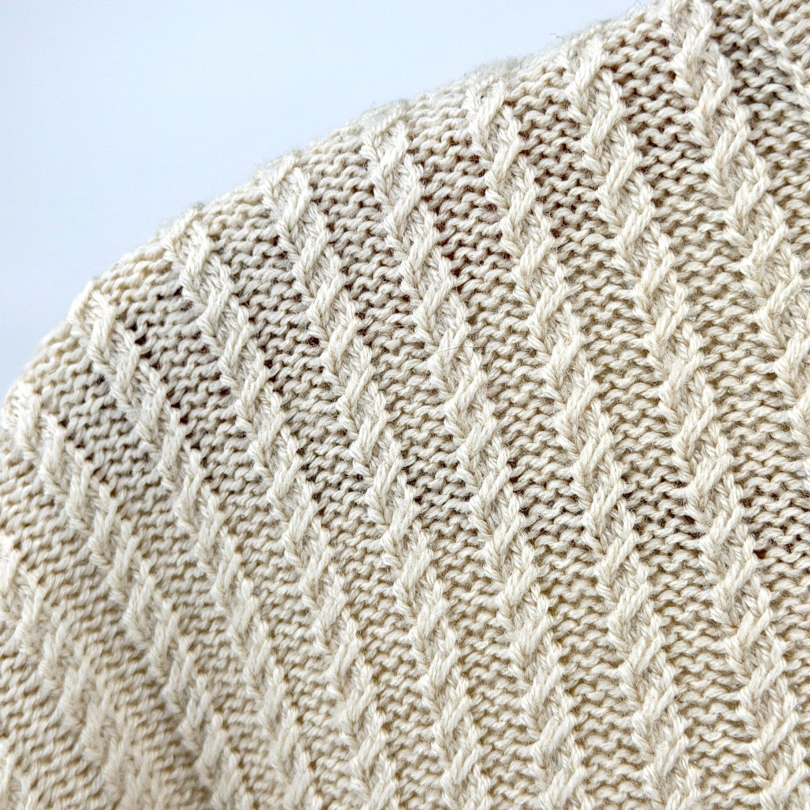 Perry Ellis Vintage 90s Cream Merino Wool Blend Cable Knit Turtleneck Size US XL / EU 56 / 4 - 5 Thumbnail