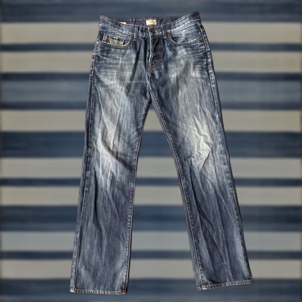 Hugo Boss Boss Orange Hugo Boss Denim Jeans Regular Fit Distressed 31x32 Jeans Men’s 31 32 Denim Distressed Button Logo Casual Straight Mid Rise | Mens Size US 31 - 1 Thumbnail